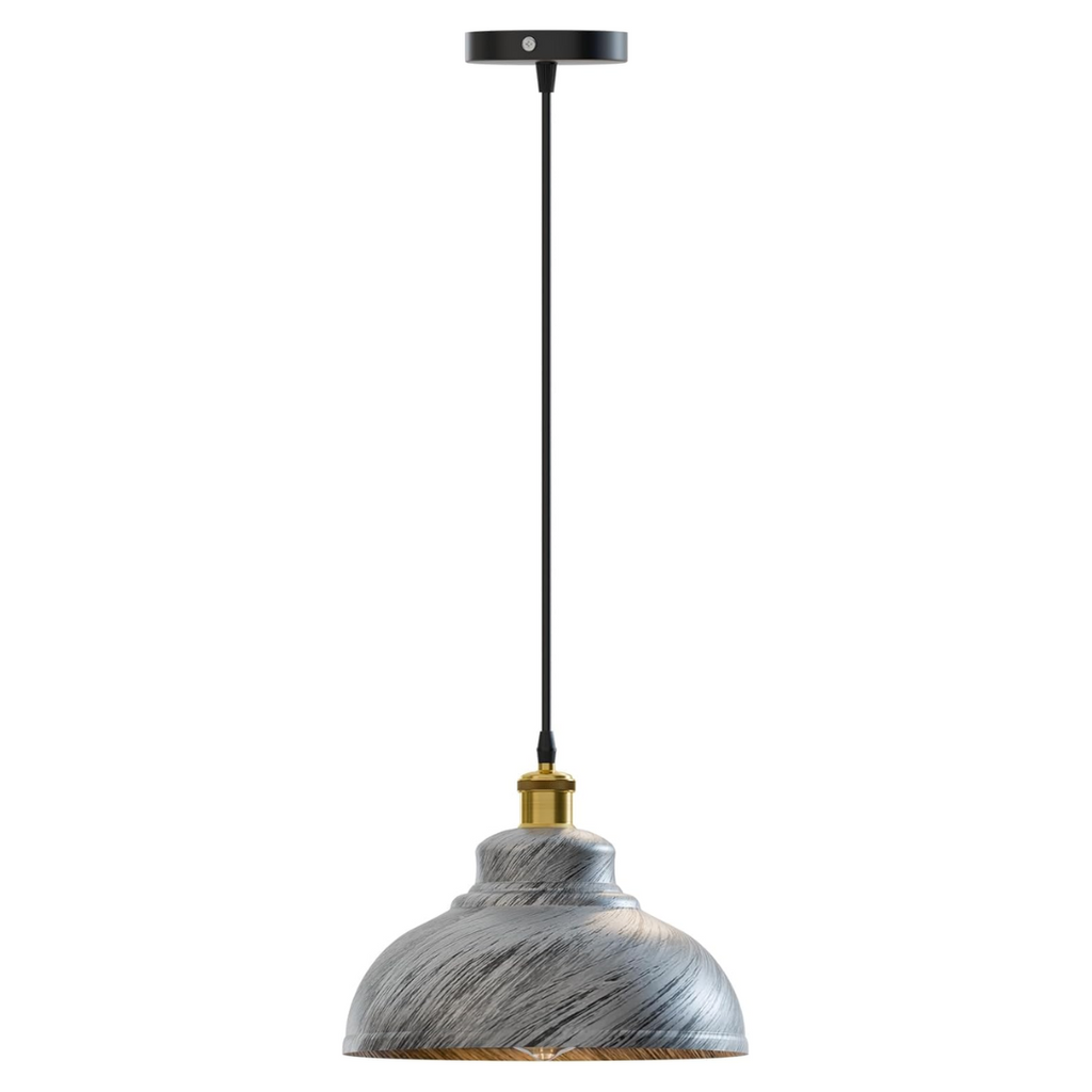 Elegant Dome Metal Pendant Light Fixture, Adjustable Cable, for Kitchen Dining Room
