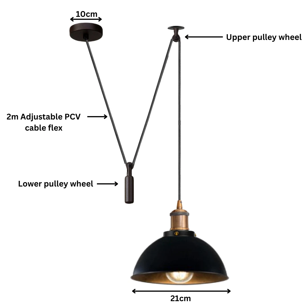 Rise and Fall Pendant Light pulley E27 ~6284