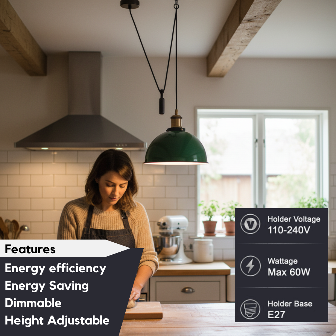 Rise and Fall Pendant Light pulley E27 ~6284