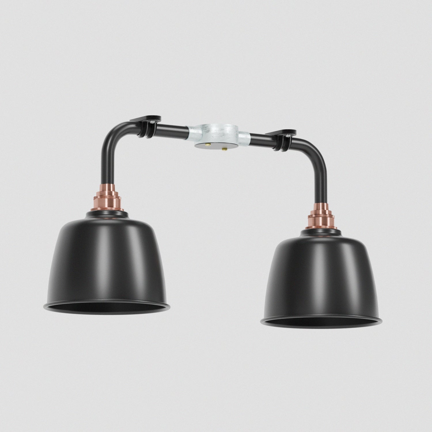 Industrial Black Metal Conduit Ceiling Light Fixture Kit E27 Base