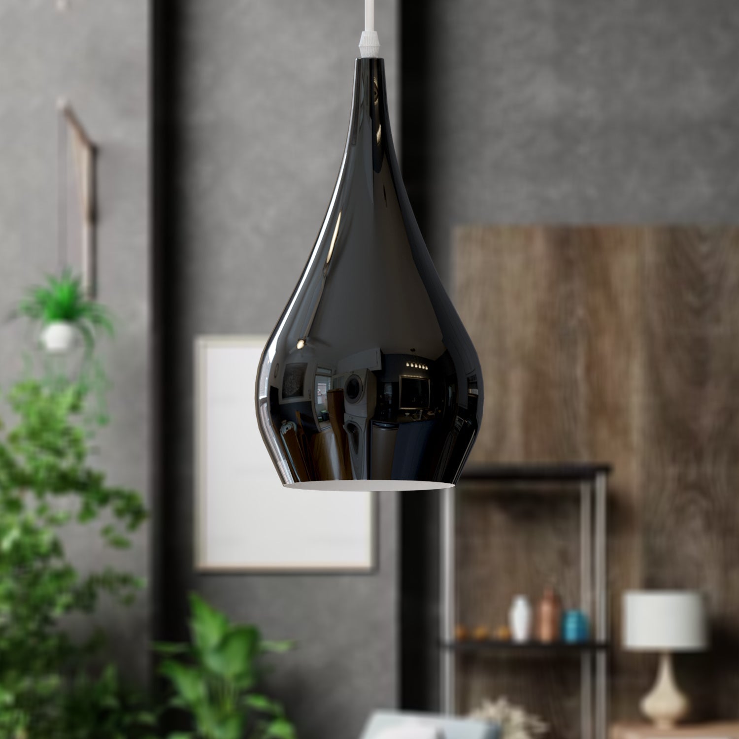 Stylish Tear Drop Metal Ceiling Light Shade, Easy Fit, Vibrant Colors