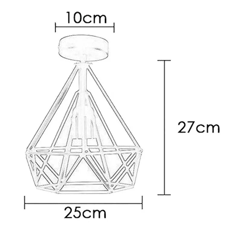 Modern Cage Geometric white Ceiling Light  Fitting ~5436