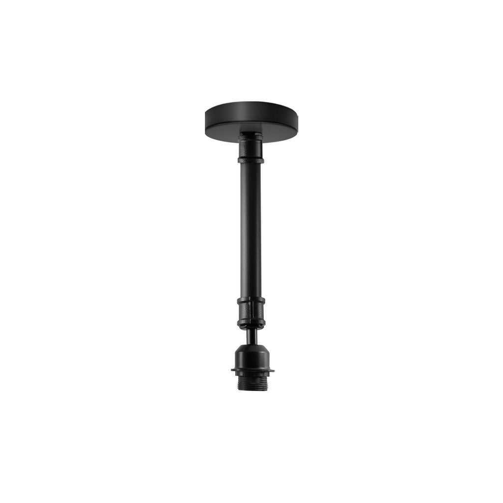Industrial Black Metal E27 Semi-Flush Pipe Ceiling Light Fixture Vintage Style