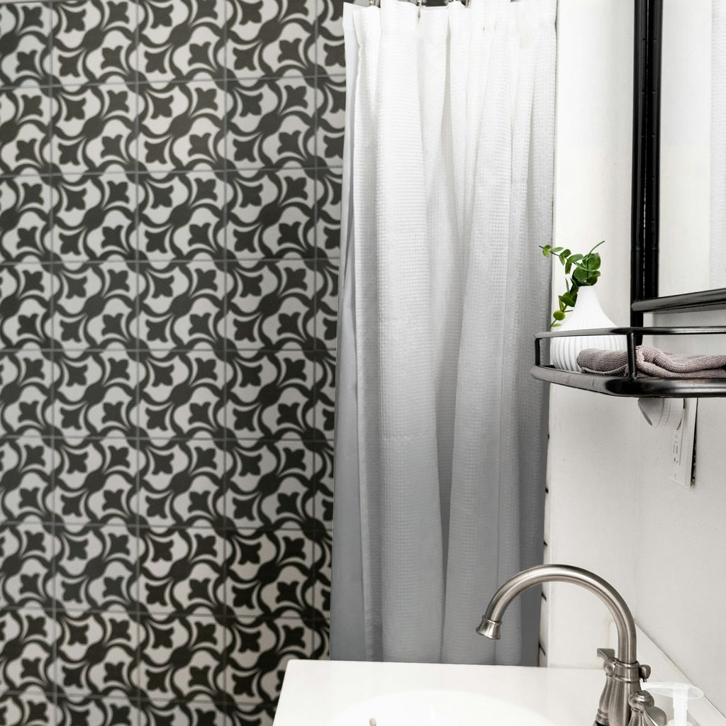 Floral Mildew Resistant Shower Curtain, Waterproof EVA Bathroom Fabric, Durable Easy Clean