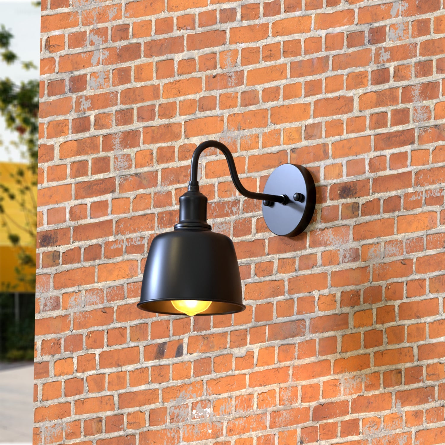 Industrial Outdoor Waterproof Bell Shade Wall Sconce Light, Metal Finish