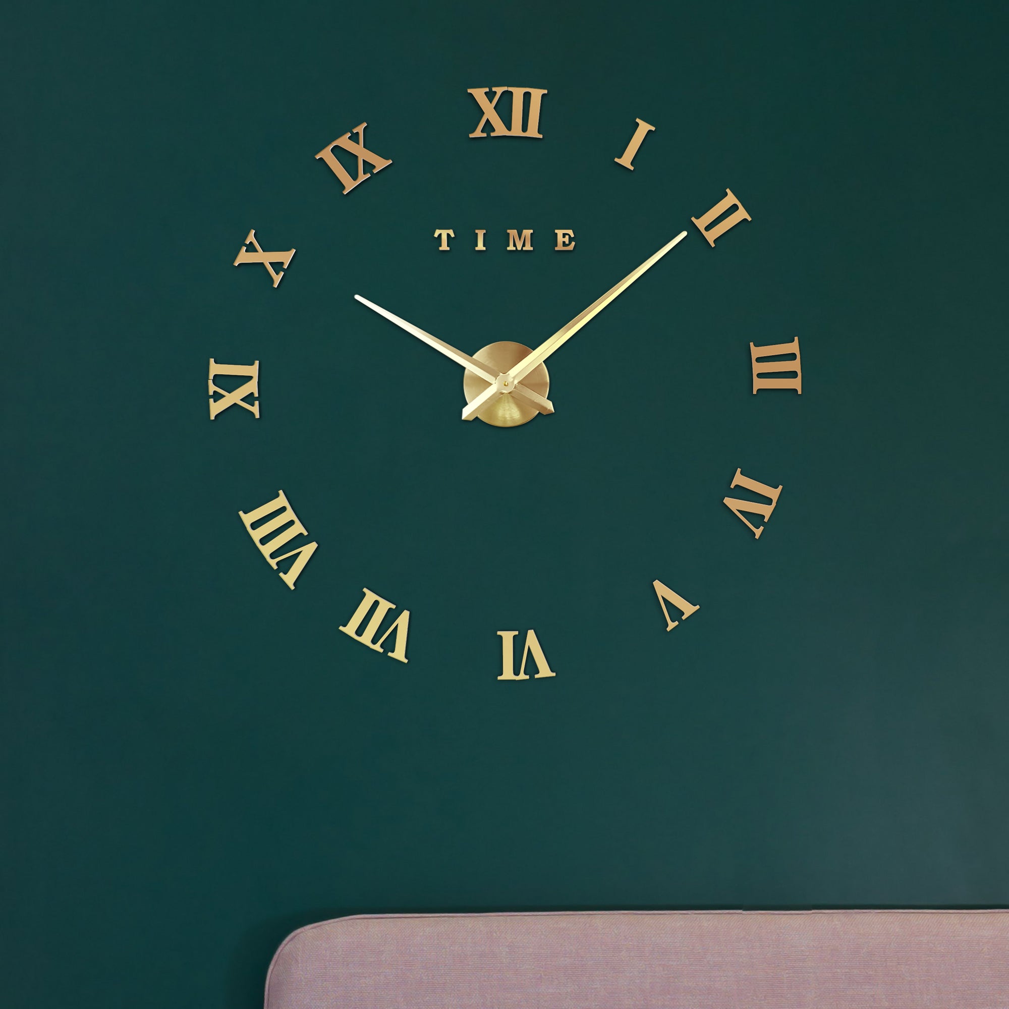 Chic Large 3D DIY Roman Numerals Wall Clock Sticker for Modern Homes