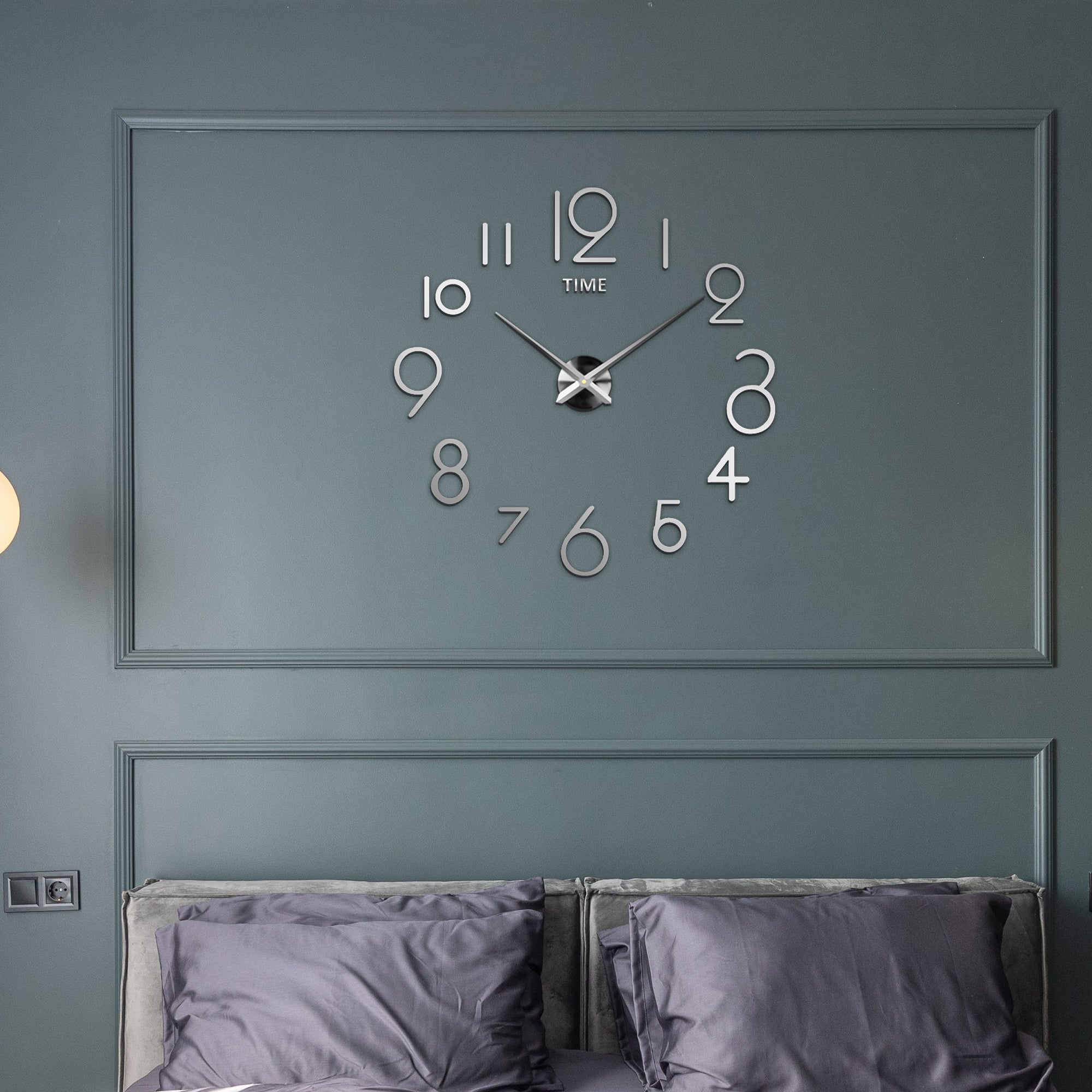 Customizable Giant 3D Mirror Number Wall Clock Kit for Modern Home Decor
