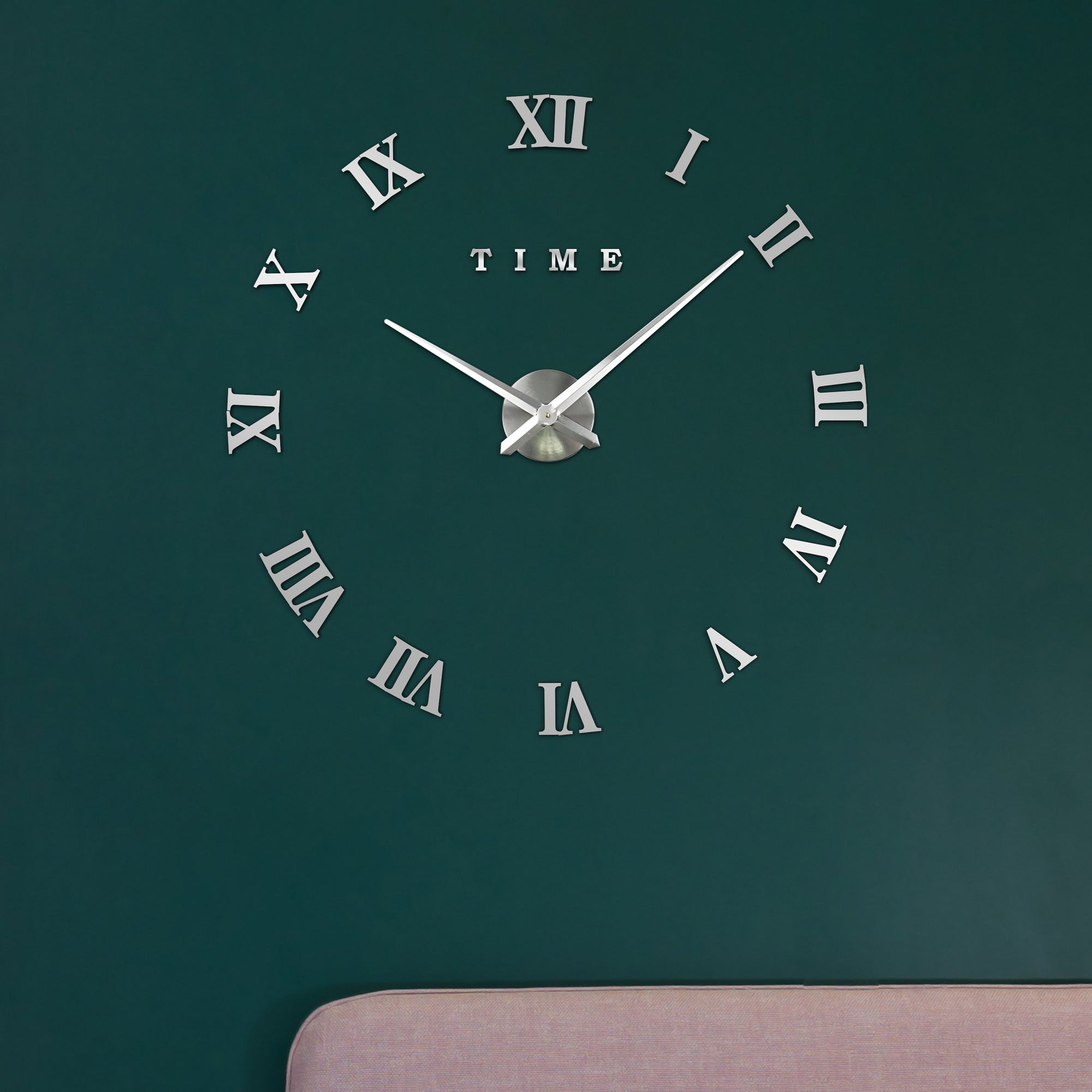 Chic Large 3D DIY Roman Numerals Wall Clock Sticker for Modern Homes