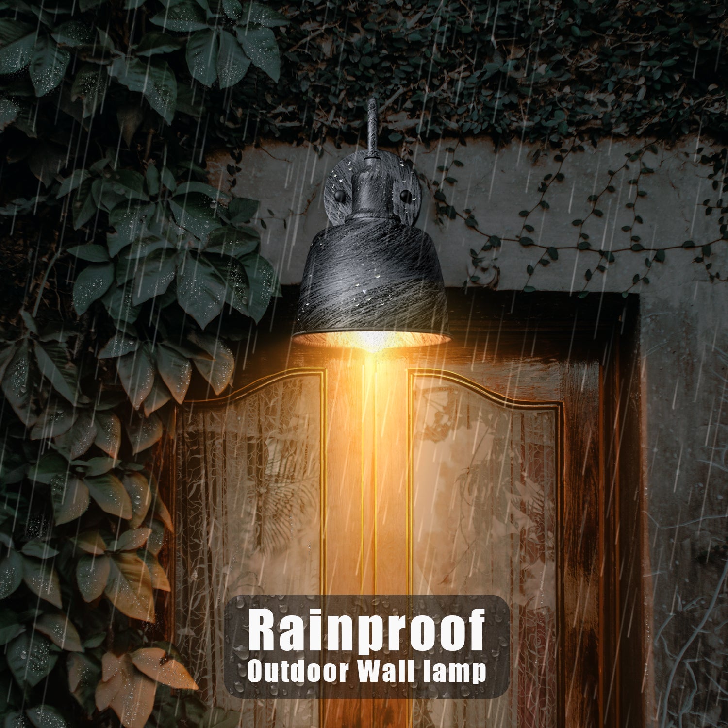 Industrial Outdoor Waterproof Bell Shade Wall Sconce Light, Metal Finish