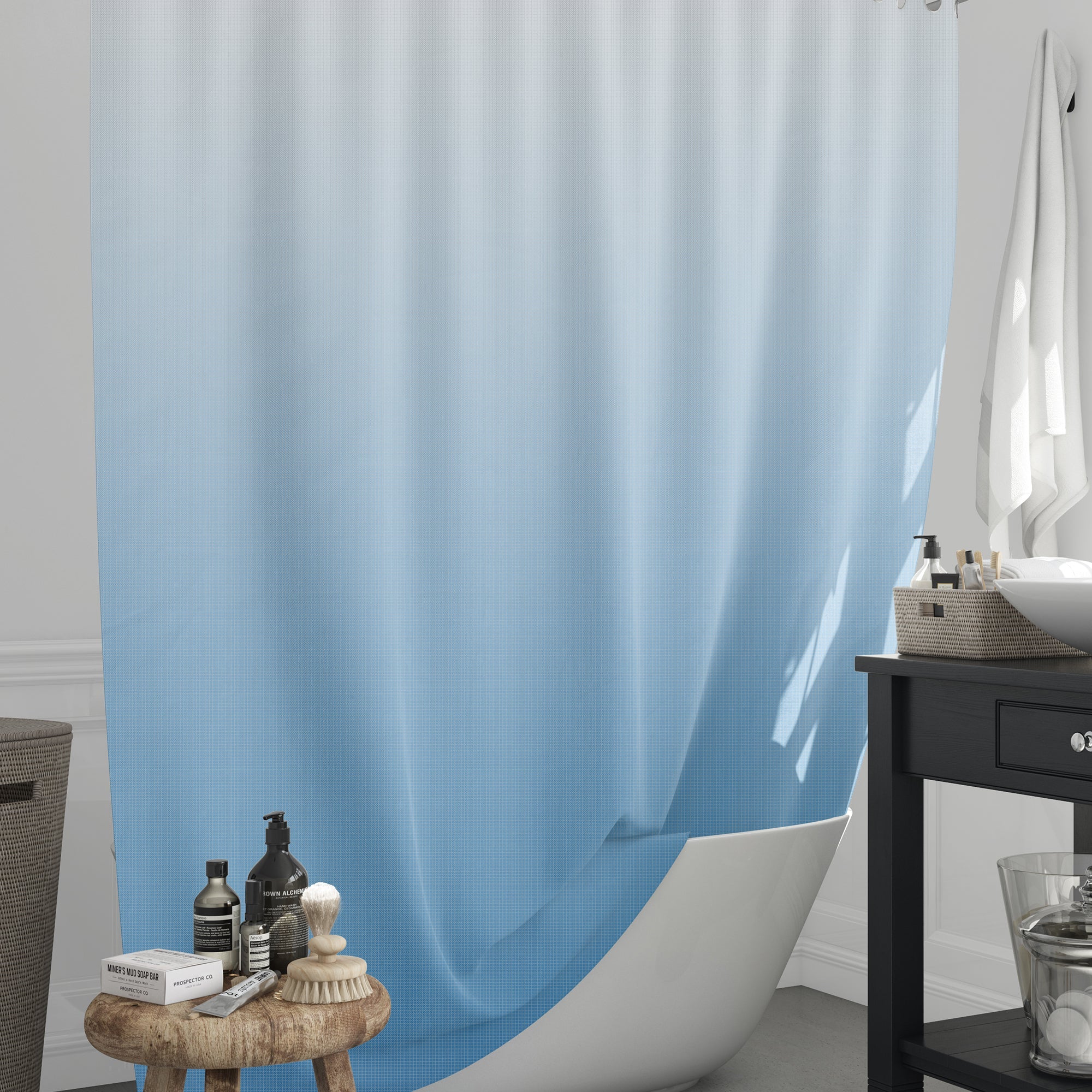 Floral Mildew Resistant Shower Curtain, Waterproof EVA Bathroom Fabric, Durable Easy Clean