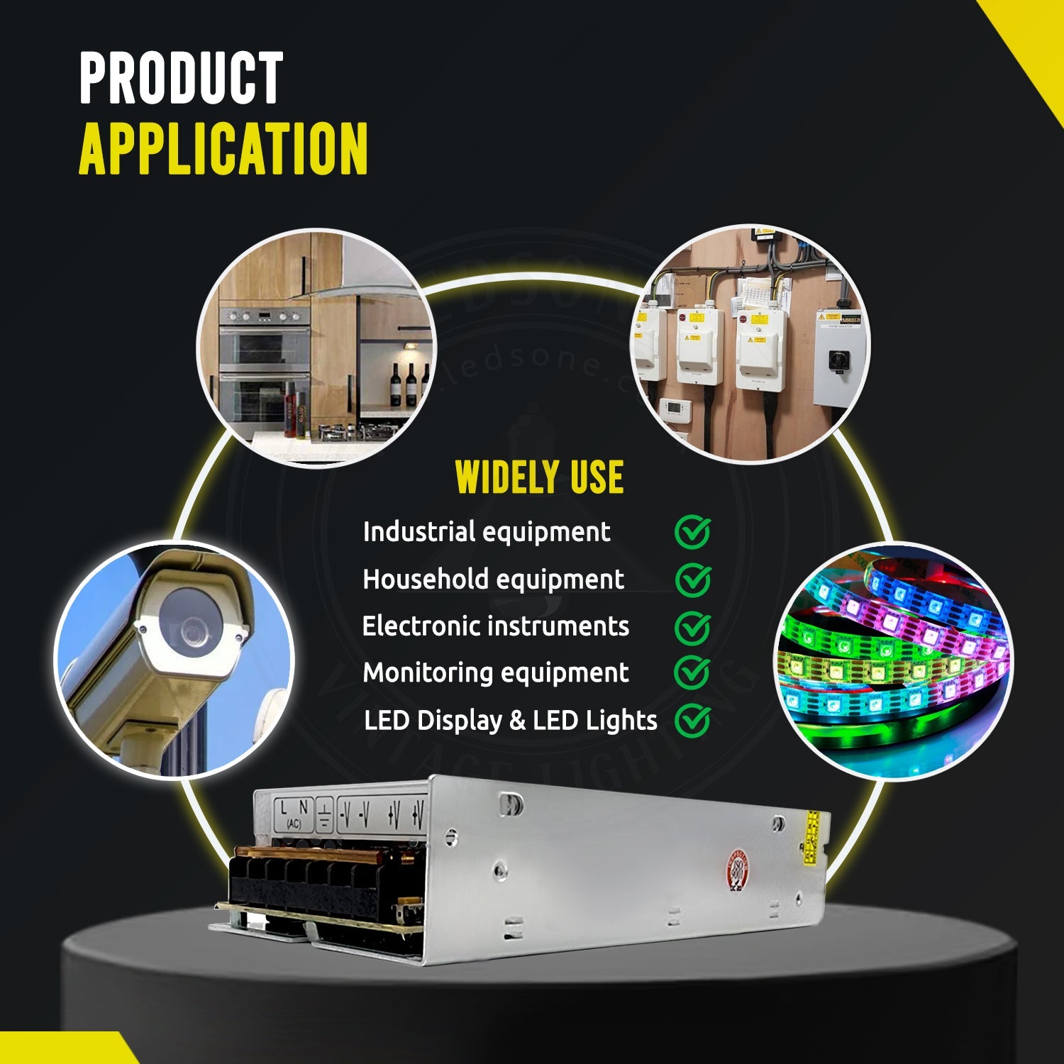 IP20 DC 24V 480W LED Driver Universal Regulated Switching Power Supply Transformer