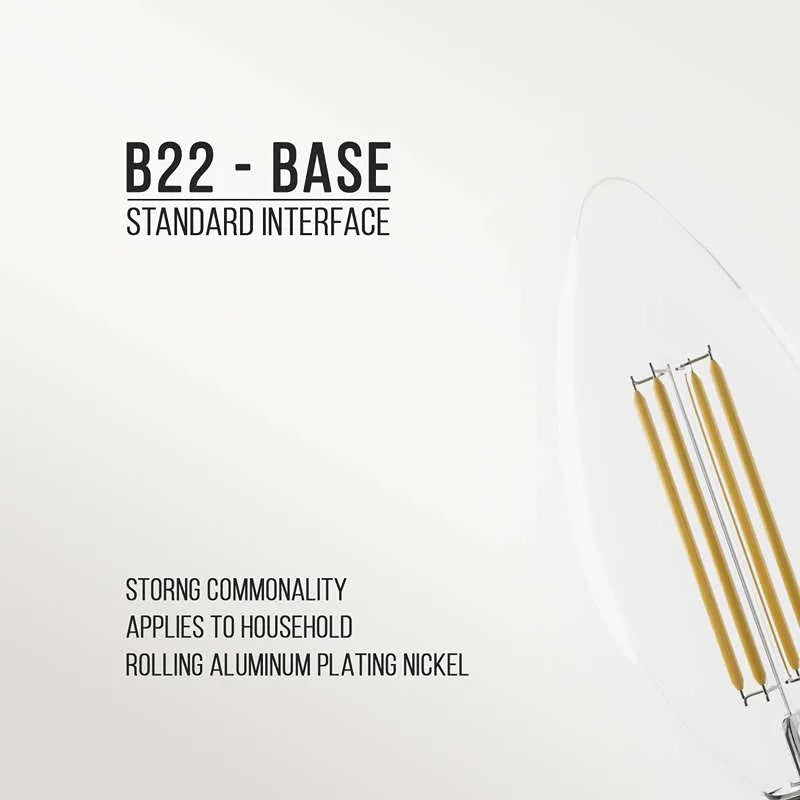 Energy-Efficient B22 LED Filament Candle Bulbs, Warm/Cool White, Long Lifespan