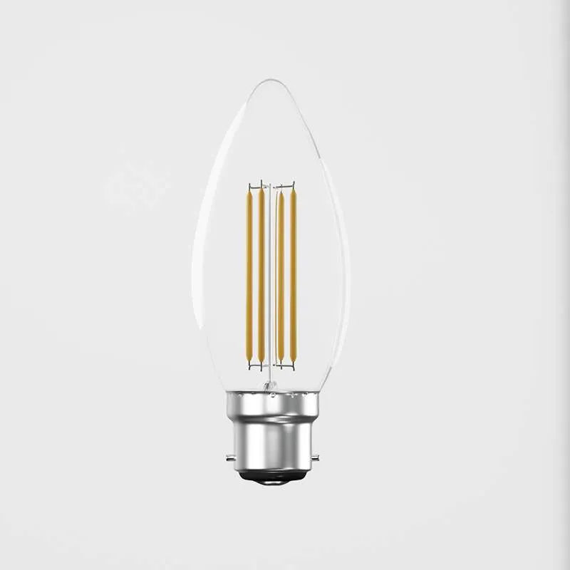 Energy-Efficient B22 LED Filament Candle Bulbs, Warm/Cool White, Long Lifespan
