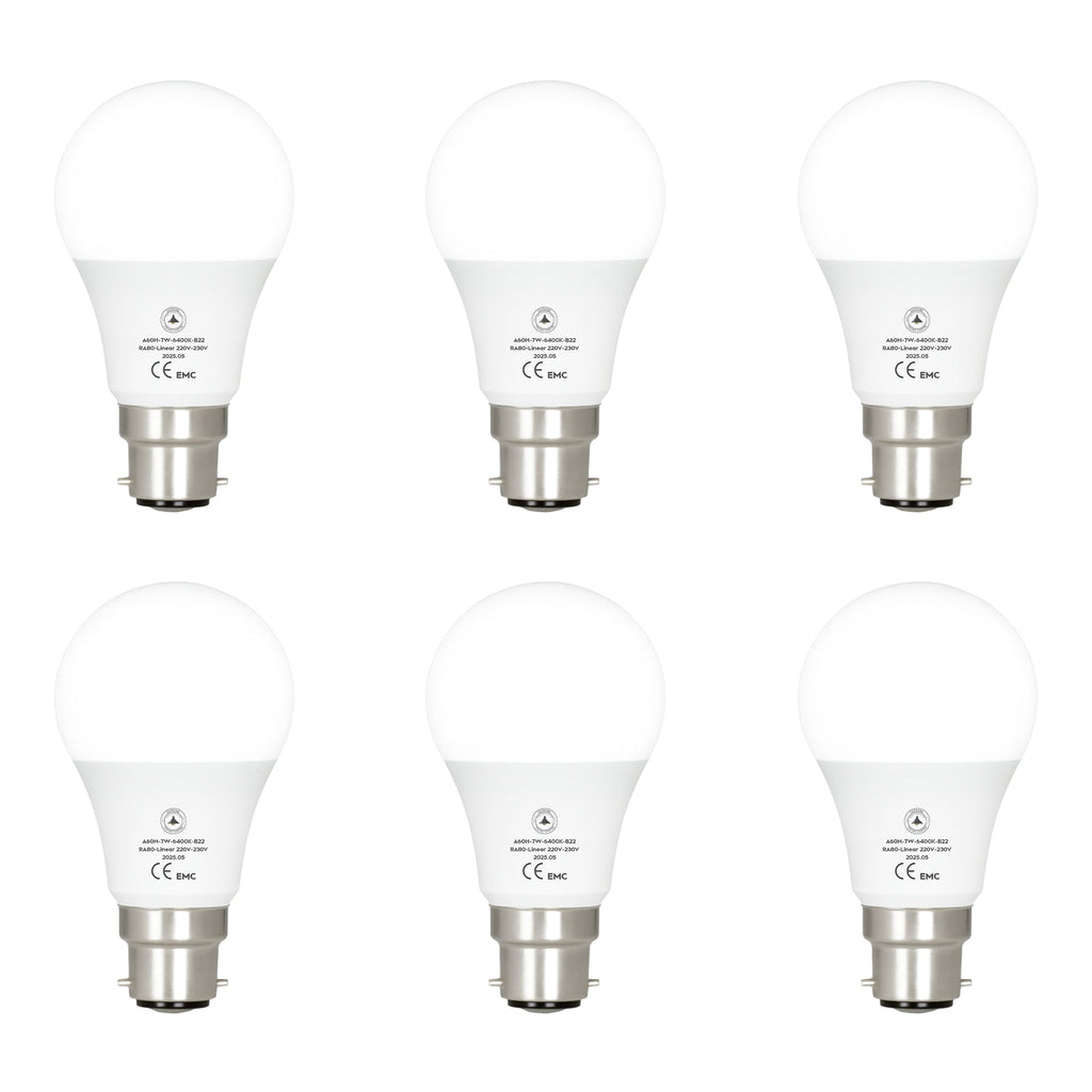 6-Pack LED Cool White GLS Bulbs: Energy-Saving E27 & B22 Non-Dimmable