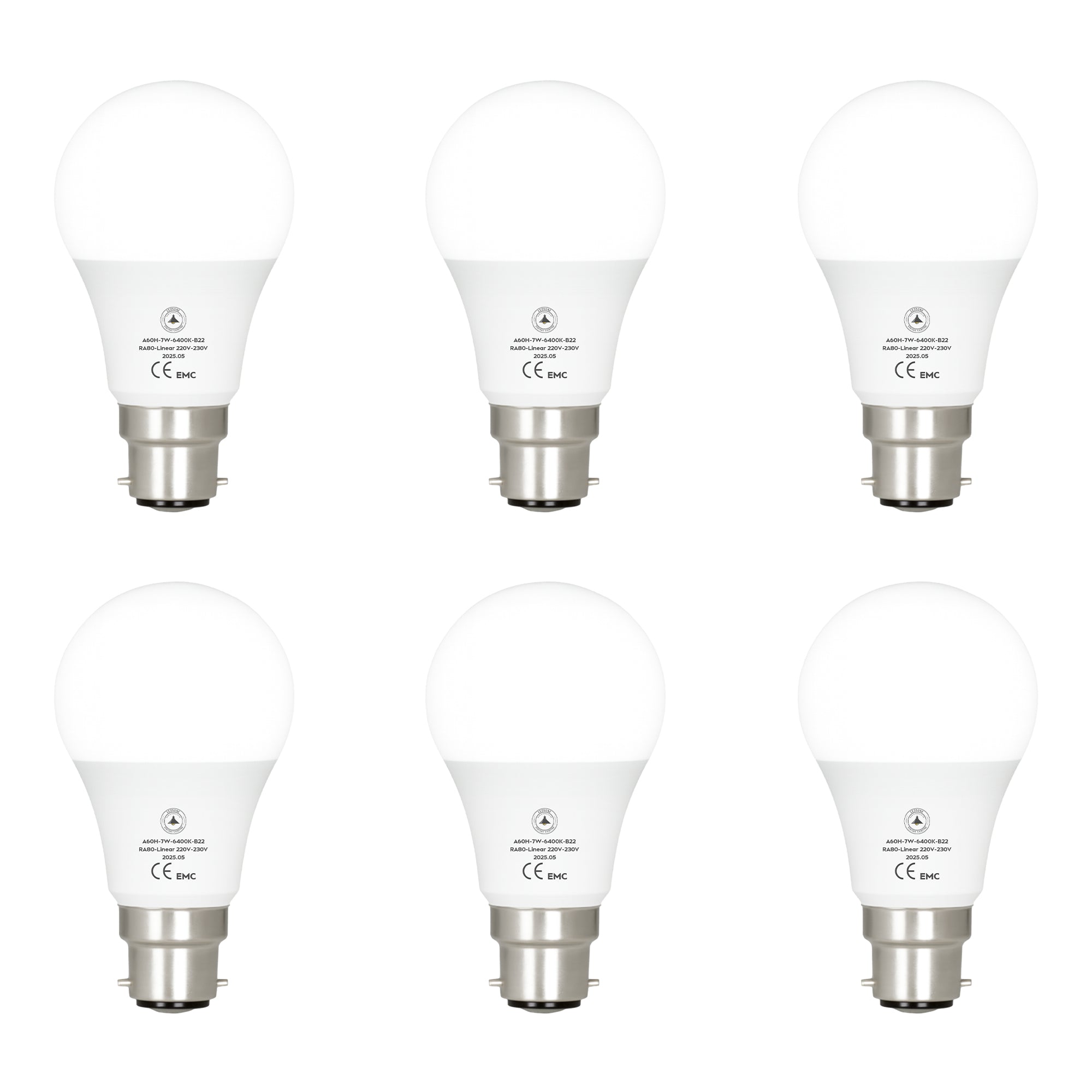 6-Pack LED Cool White GLS Bulbs: Energy-Saving E27 & B22 Non-Dimmable