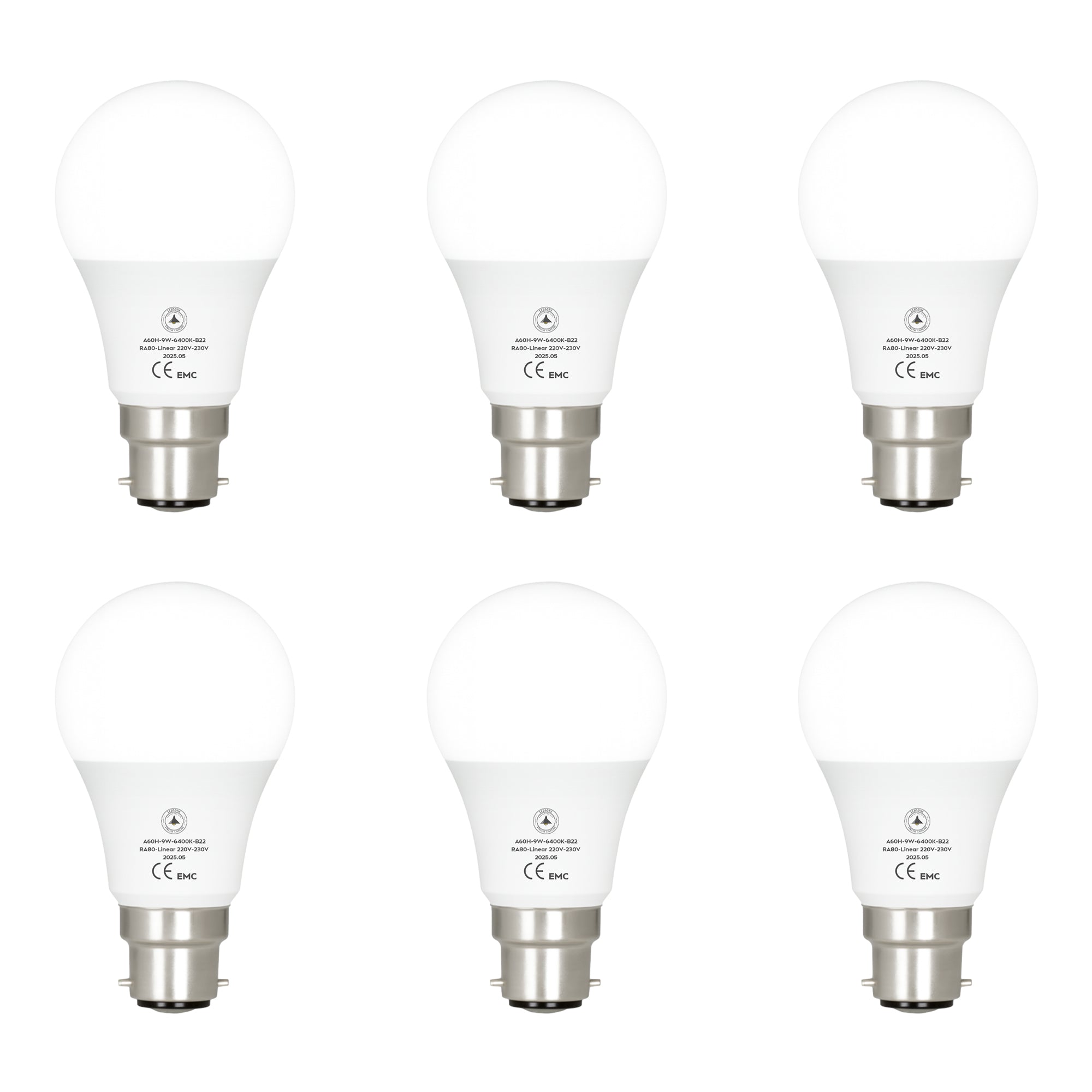 6-Pack LED Cool White GLS Bulbs: Energy-Saving E27 & B22 Non-Dimmable