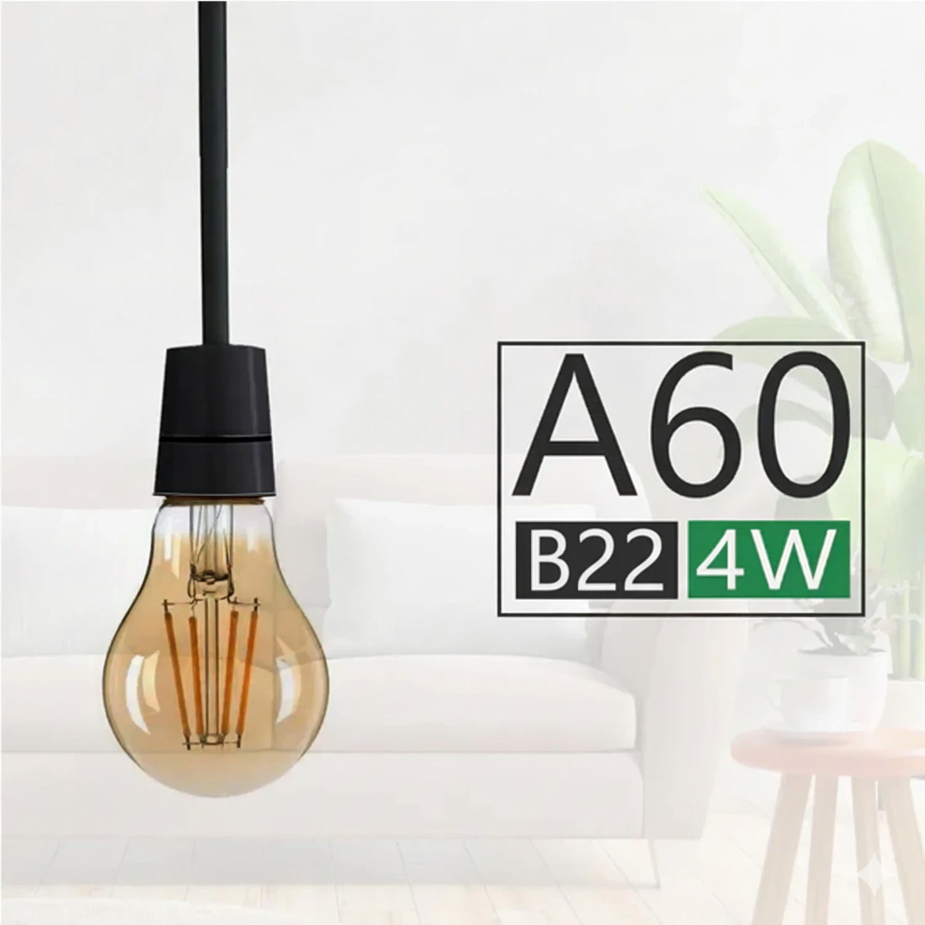 Vintage Edison B22 A60 LED Filament Bulb Warm White Energy Saving