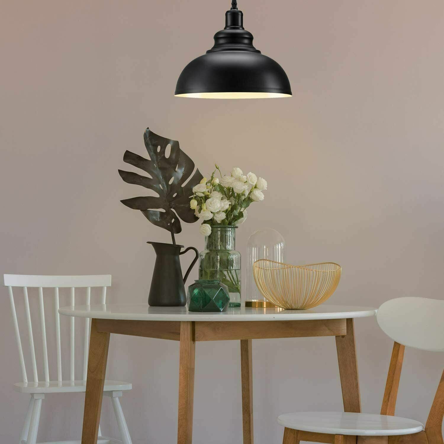 Black Metal Retro Ceiling Pendant Light Shade Easy Fit Lampshade ~6158