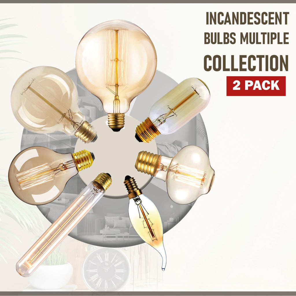 2-Pack Vintage Dimmable LED Edison Bulbs Amber Glass Warm White 2700K