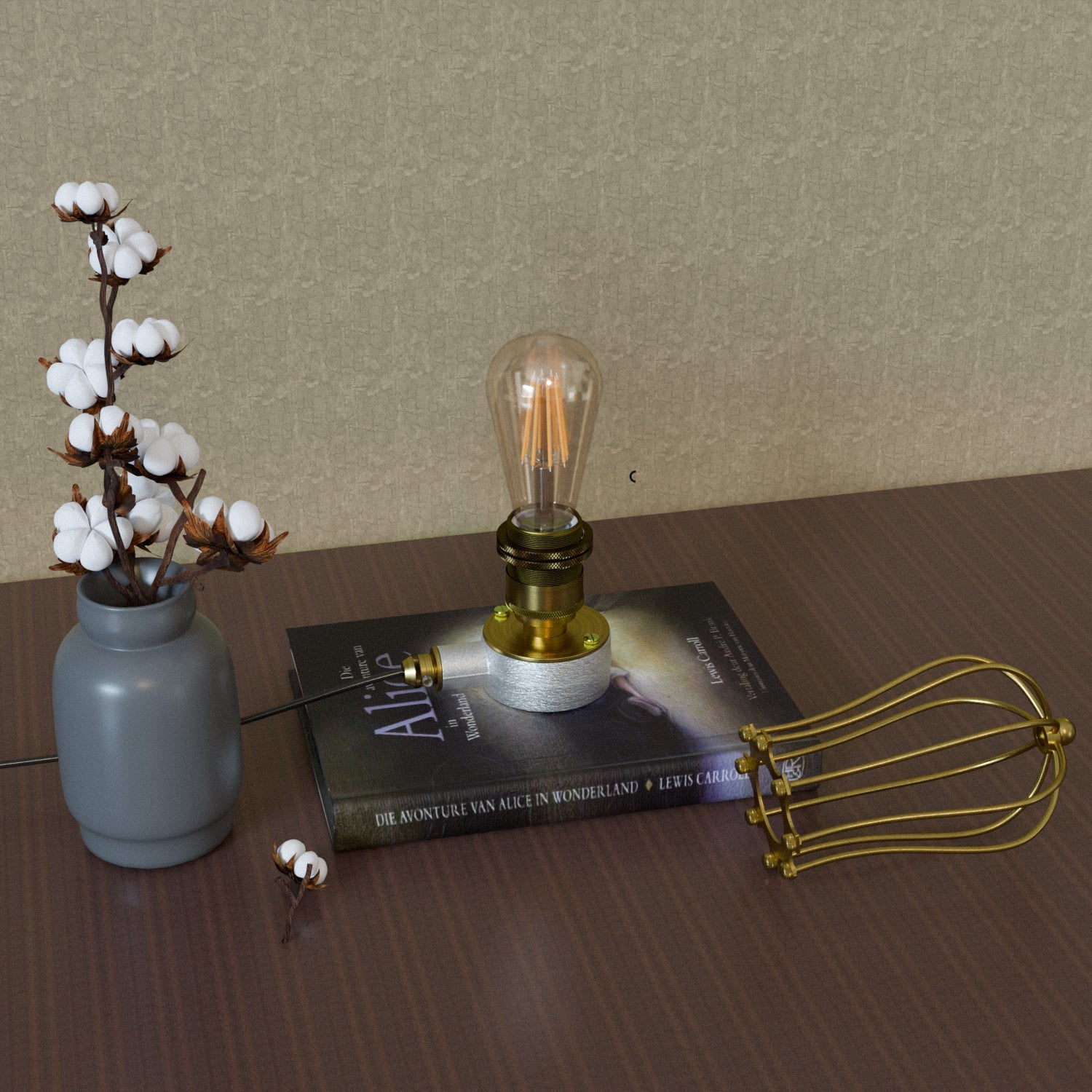 Industrial Steampunk Conduit Pipe Desk Lamp with Dimmer Switch