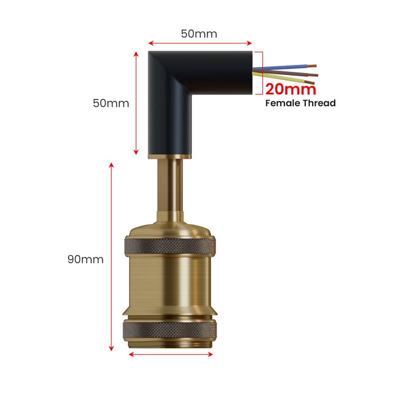 Adjustable Metal Conduit L & T Connectors E27 Arm Holder Lighting Kit