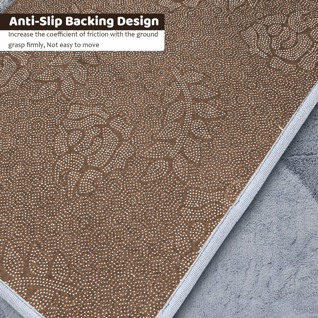 Fluffy Soft Washable Non-Slip Microfiber Doormat for Home Entryway & Bath