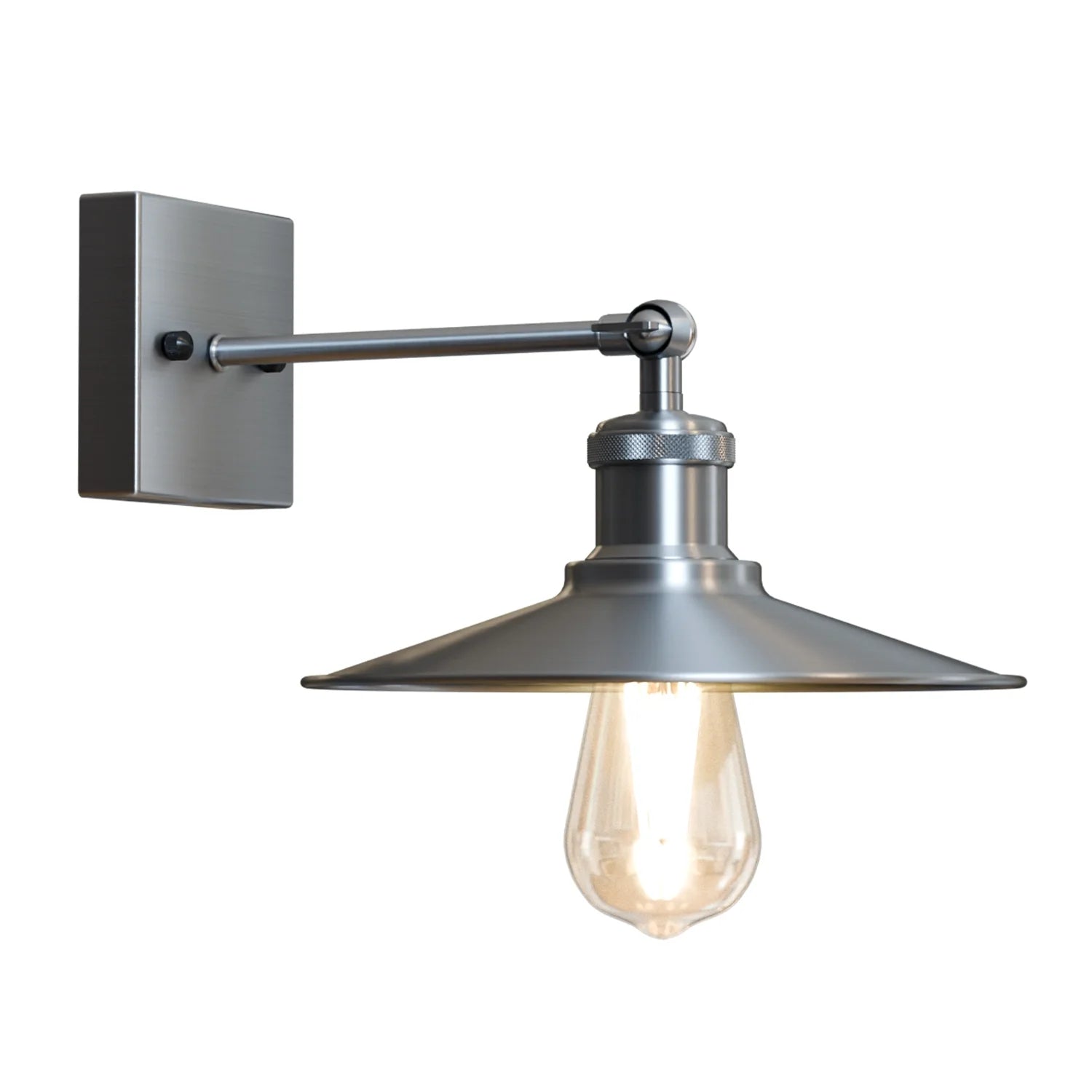 Elegant Satin Nickel Industrial Wall Light Sconce for Modern Home Decor