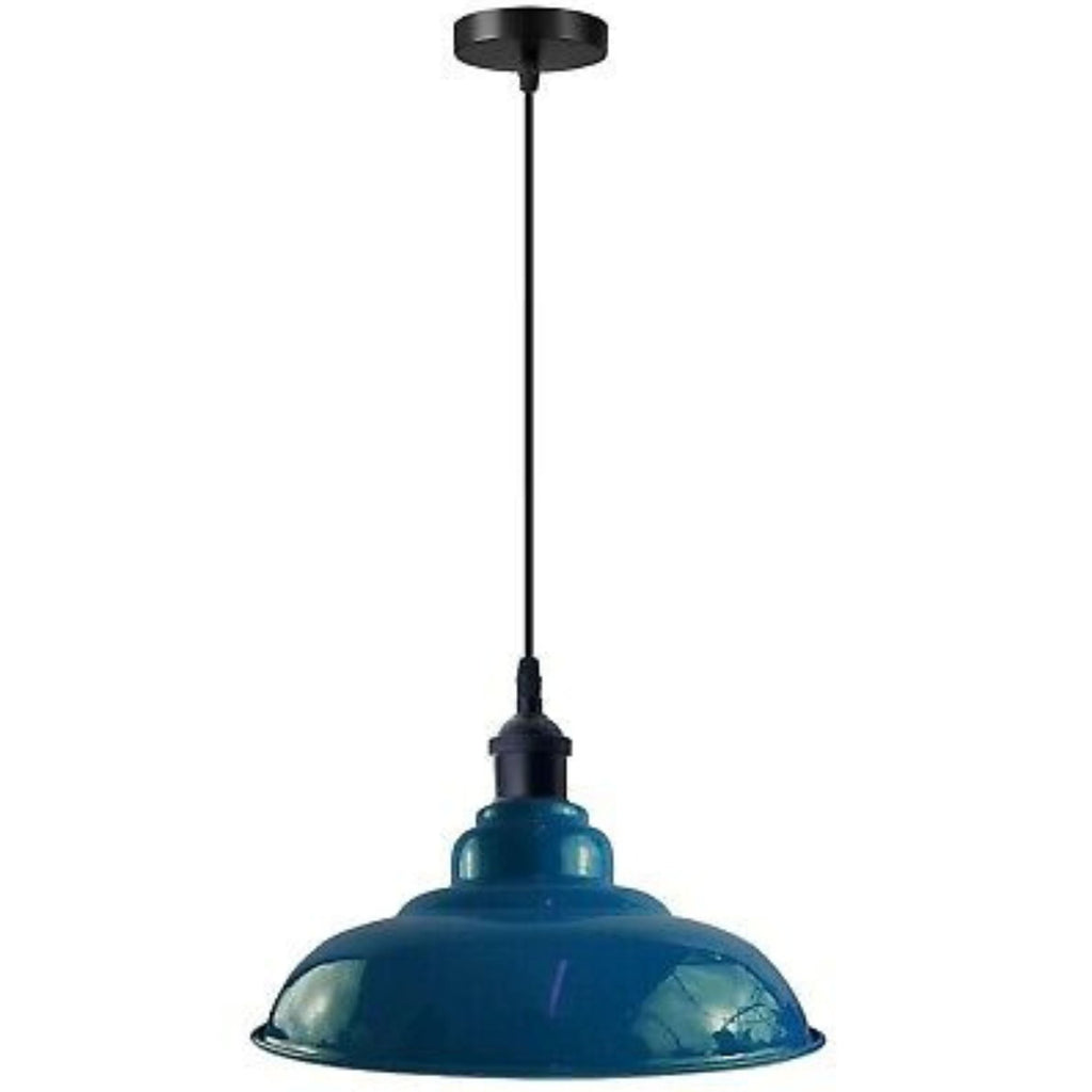 Industrial Metal Dome Pendant Light E27 Base, Vintage Kitchen Island Fixture