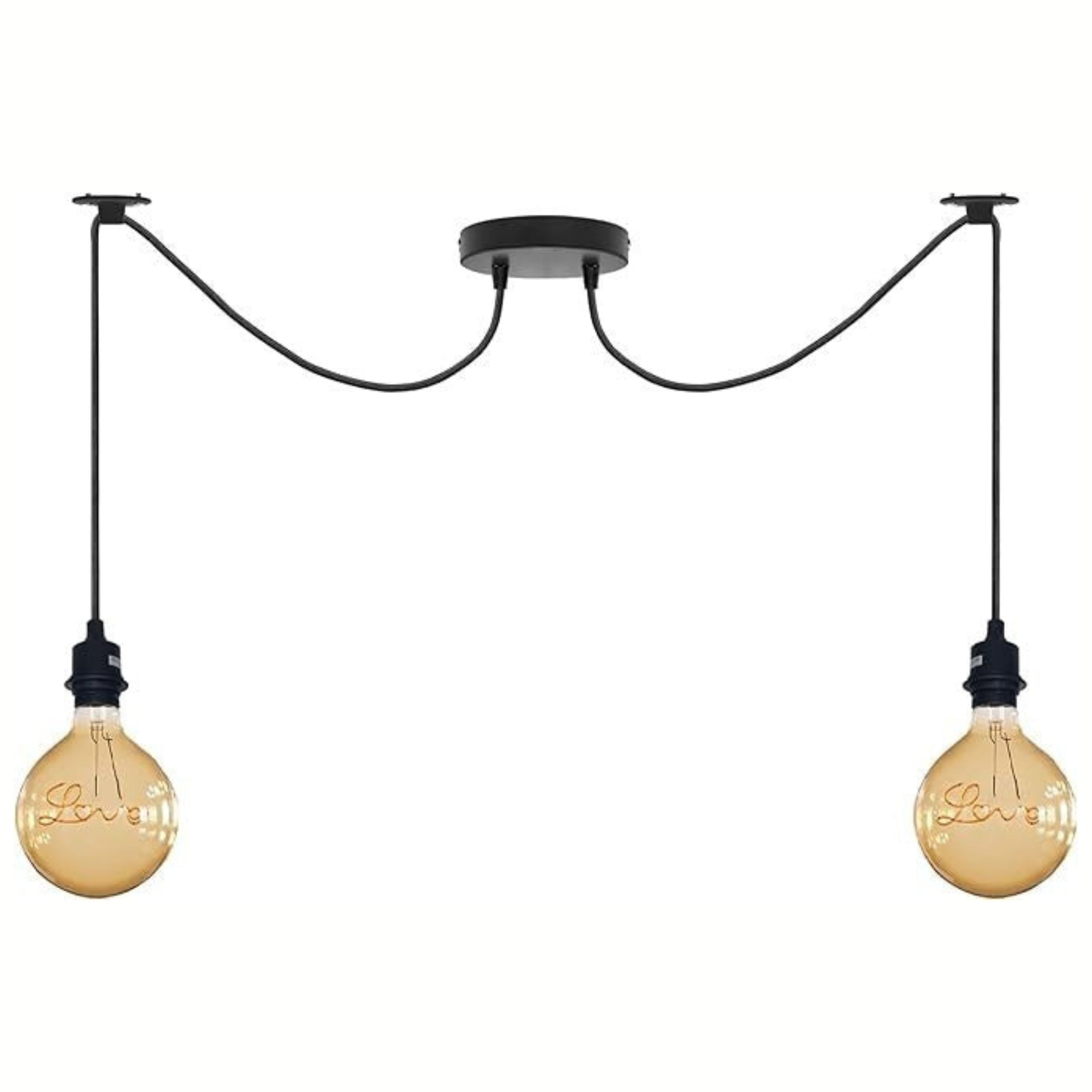 2 Head Industrial Ceiling Spider Light Fitting Lamp Hanging Chandelier Pendant ~6214