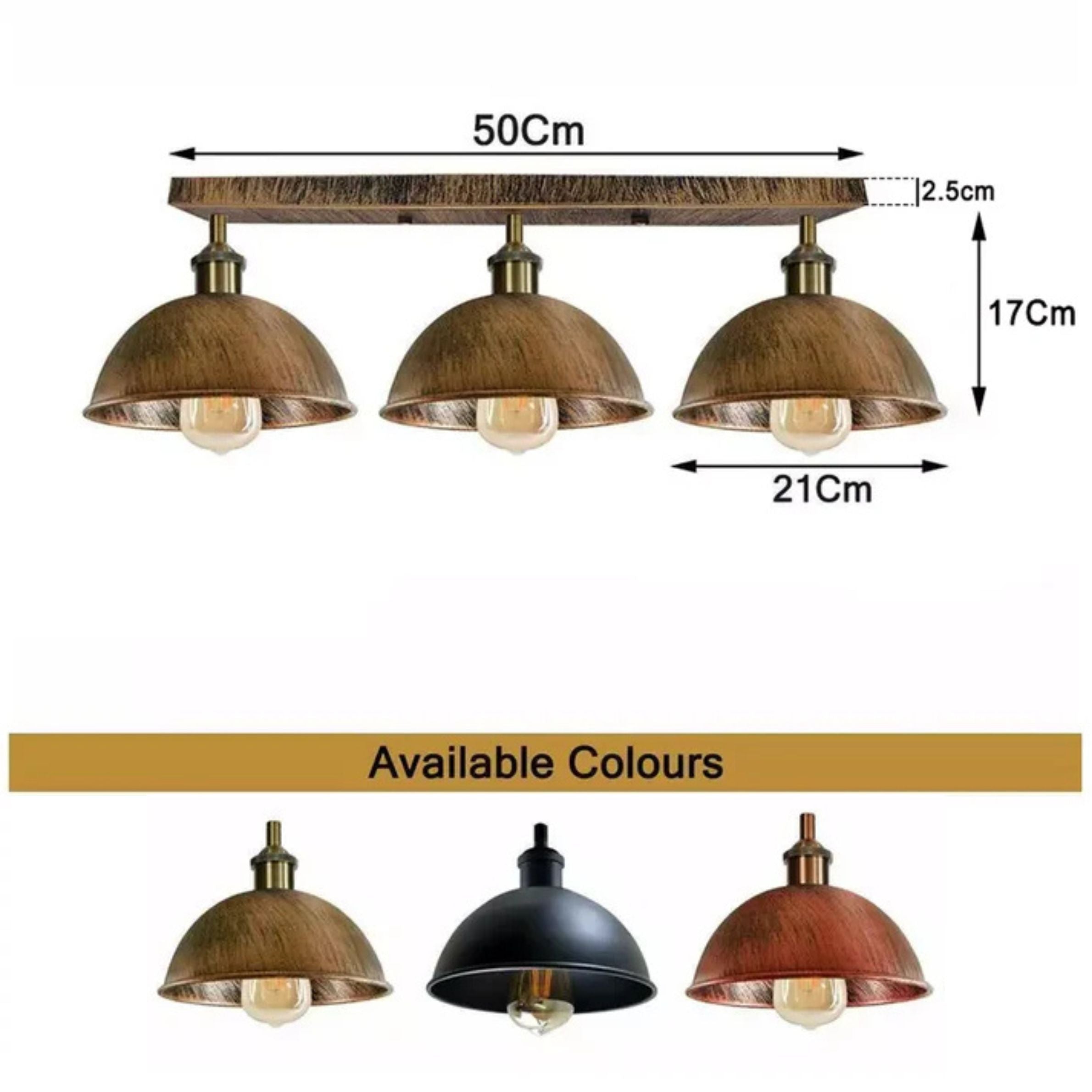 3 Way Industrial Style Ceiling Light Fixture ~6013