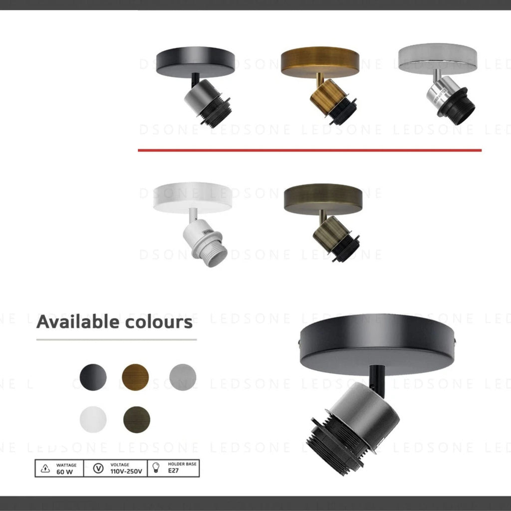 Adjustable Retro LED Flush Mount Ceiling Wall Light Industrial E27 Fixture