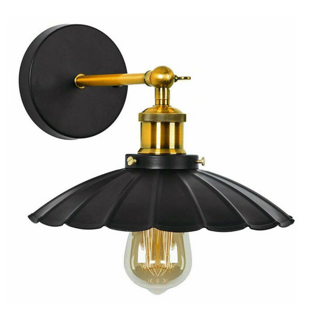 Industrial Black Metal Wall Sconce Light Fixture Retro Vintage Style Lamp
