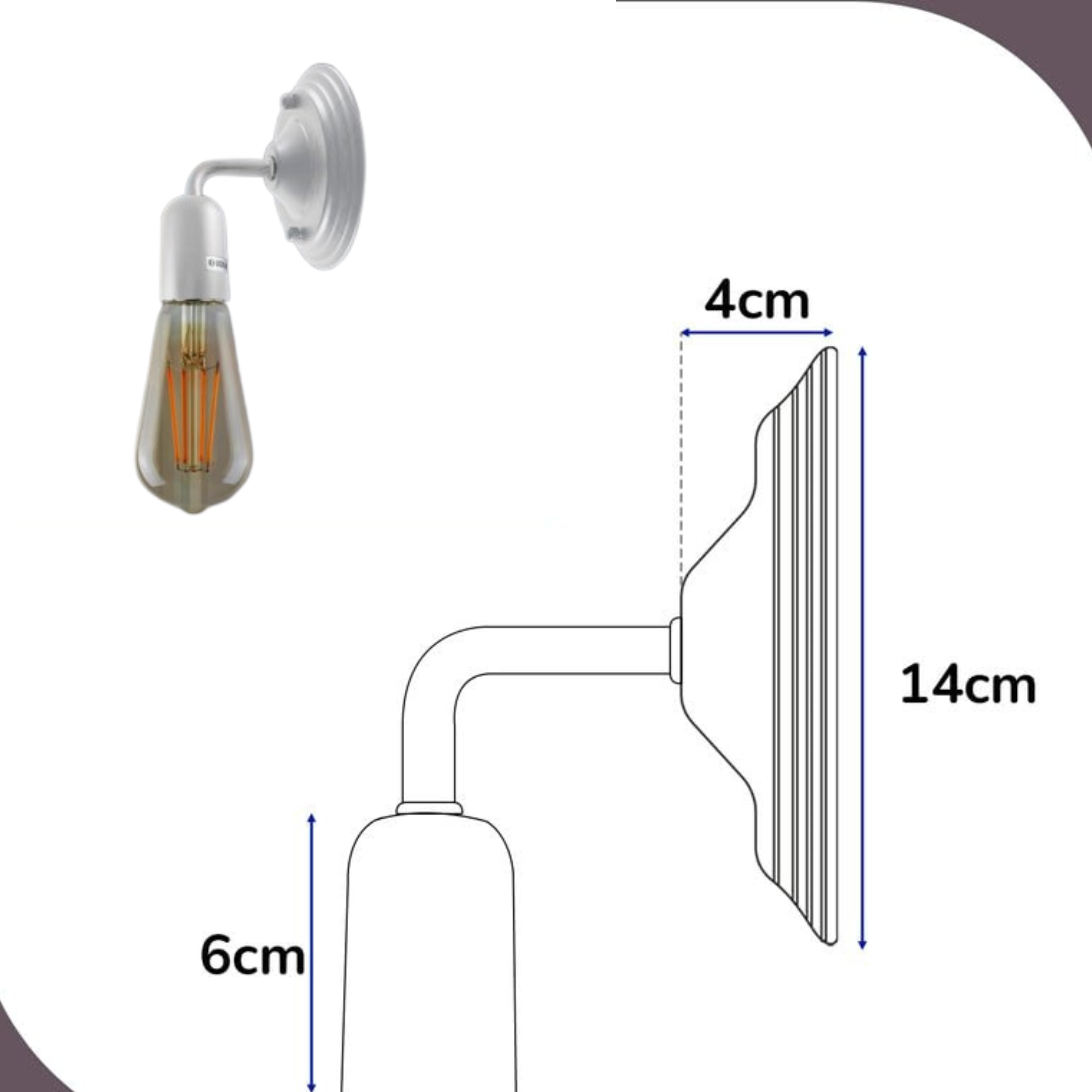 Modern Industrial Vintage Wall Sconce Light Fixture E27 Metal Indoor Lamp
