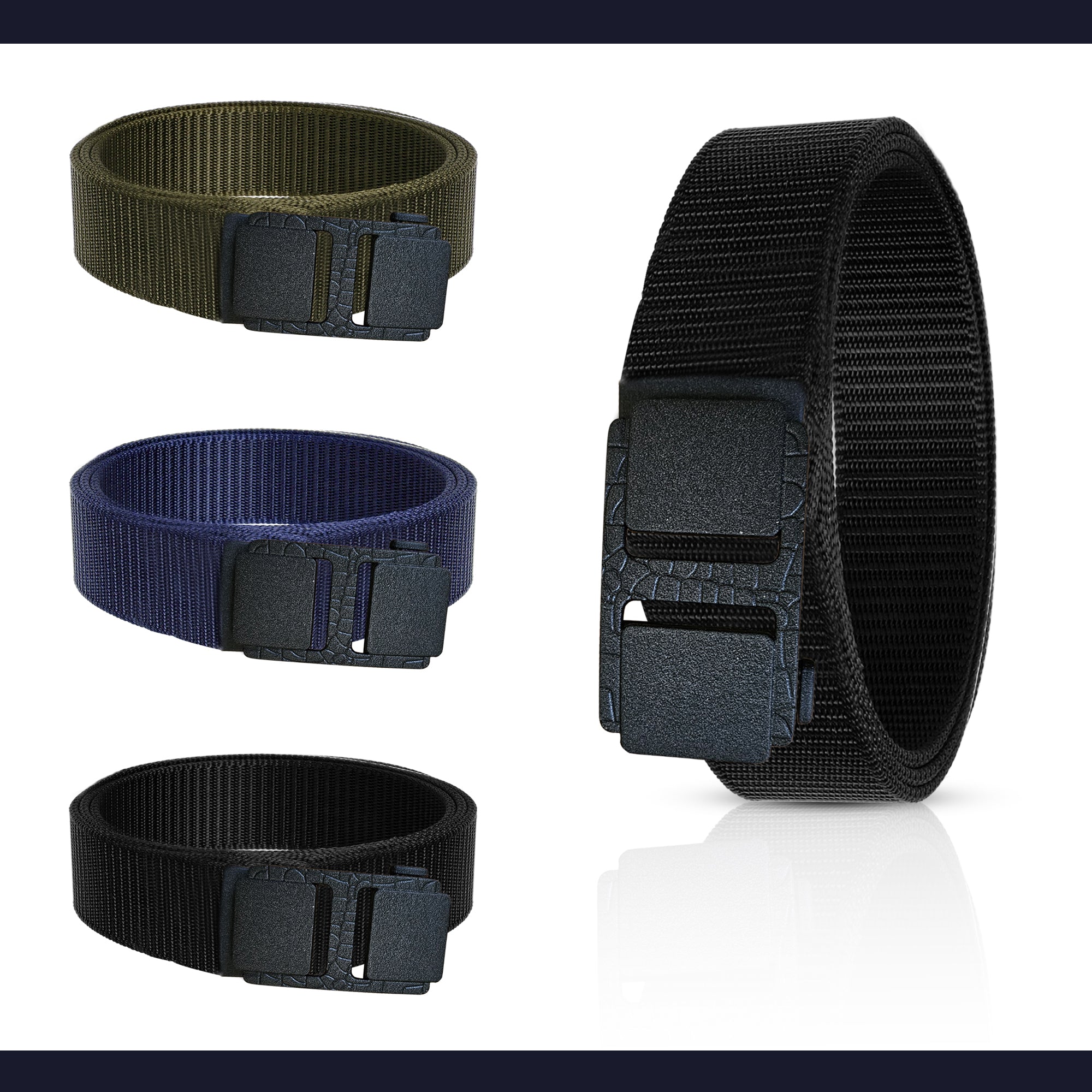 Adjustable Men's Tactical Nylon Webbing Belt with Quick Release Buckle