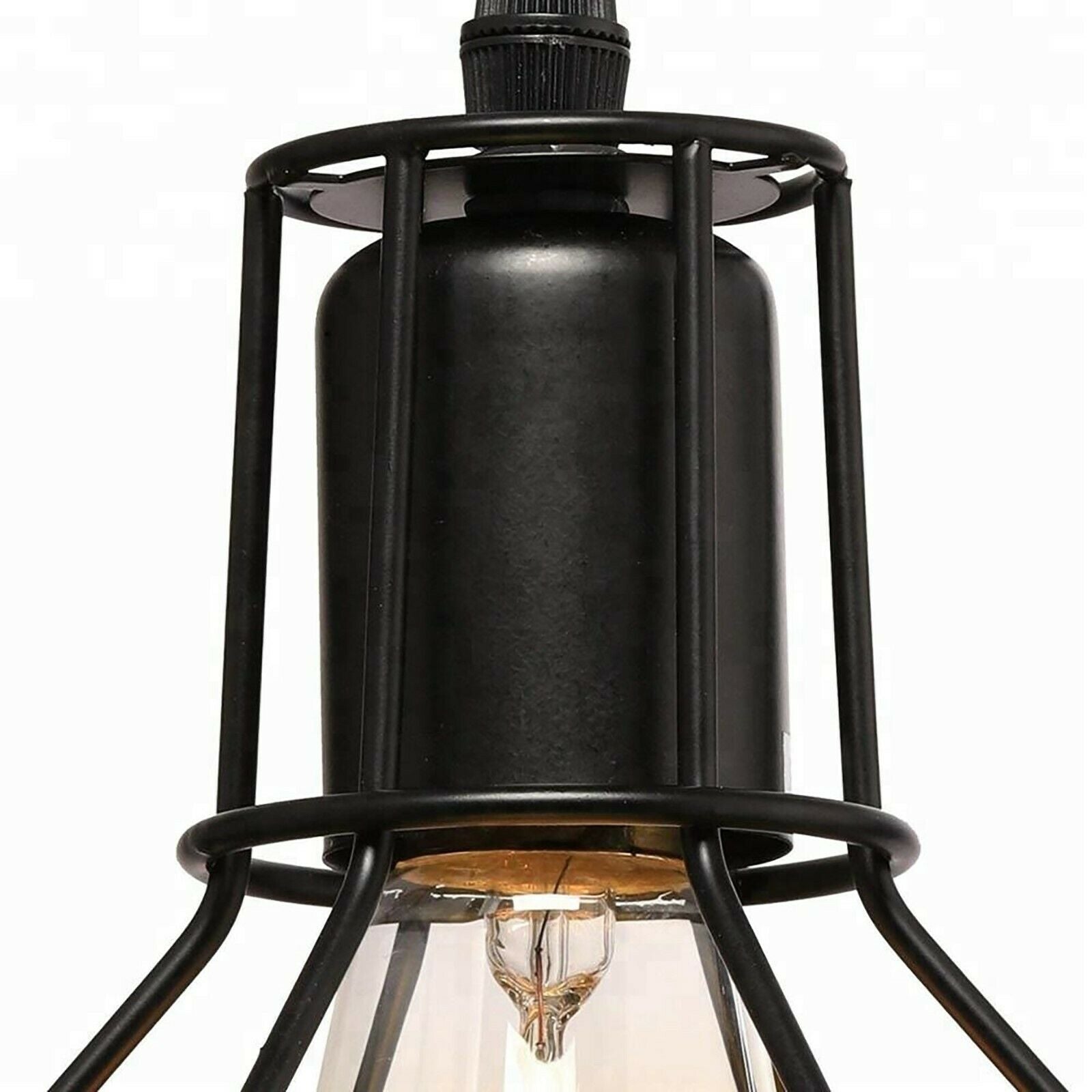 Industrial Metal Wire Cage Pendant Light, Brushed Silver Finish, Adjustable Ceiling Fixture