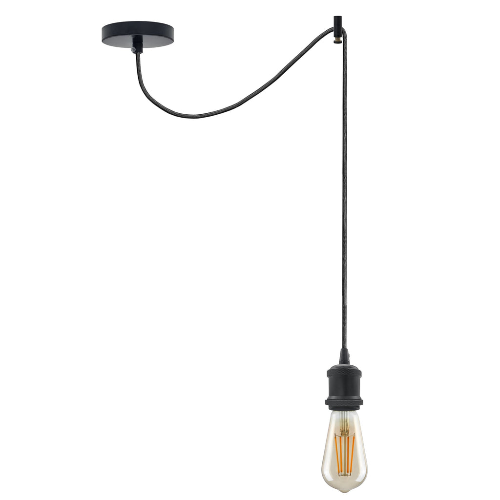 Adjustable Industrial Spider Ceiling Pendant, Long Fabric Cable with E27 Socket