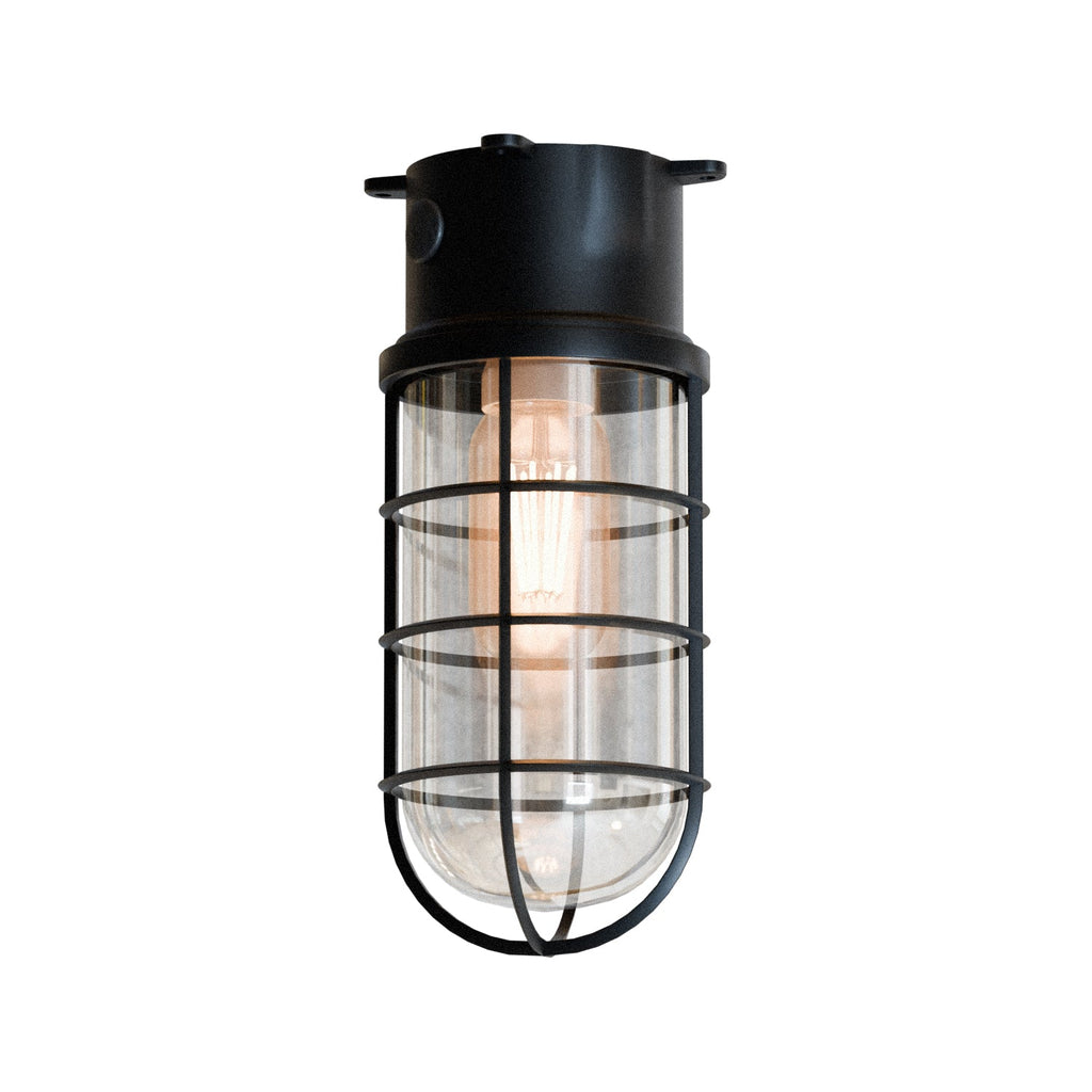 Industrial Retro Oval Caged Bulkhead Wall Ceiling Mount Light Fixture