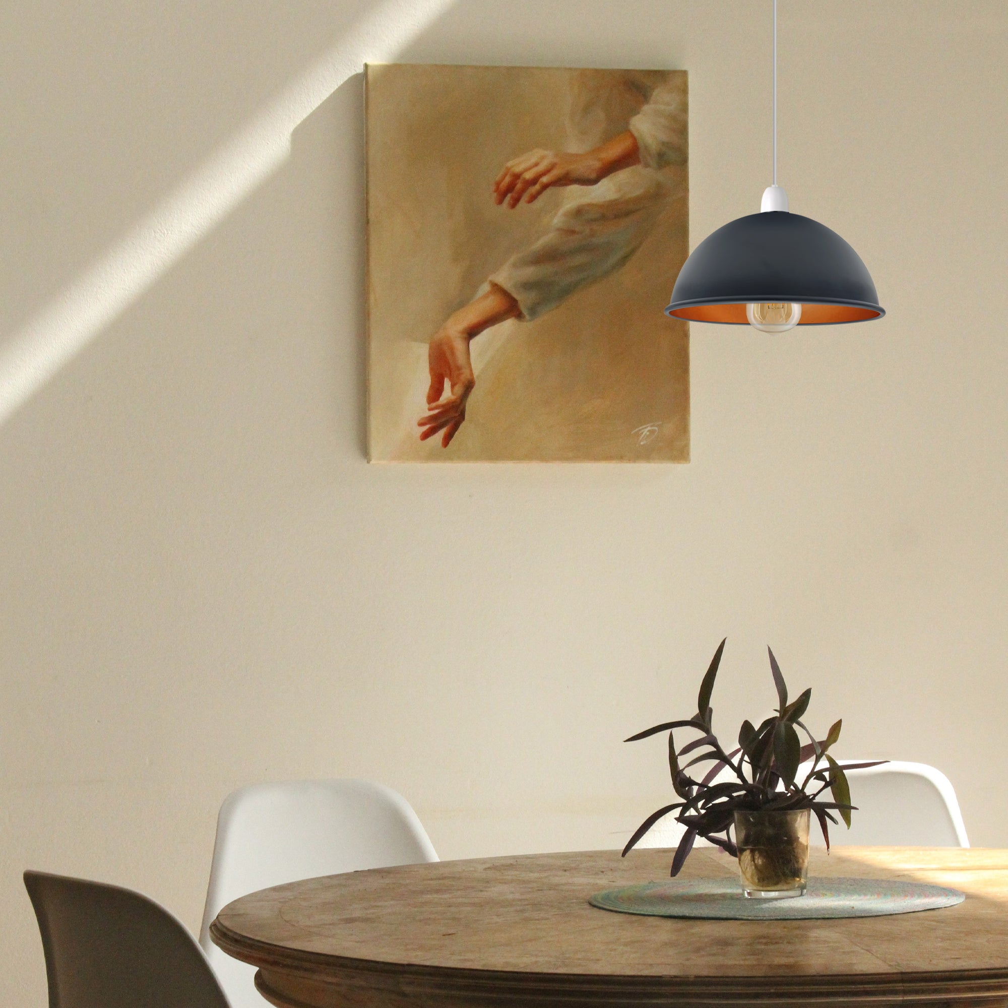 Vintage Easy Fit Metal dome shade Refurbished Lamp Shade ~ 5728