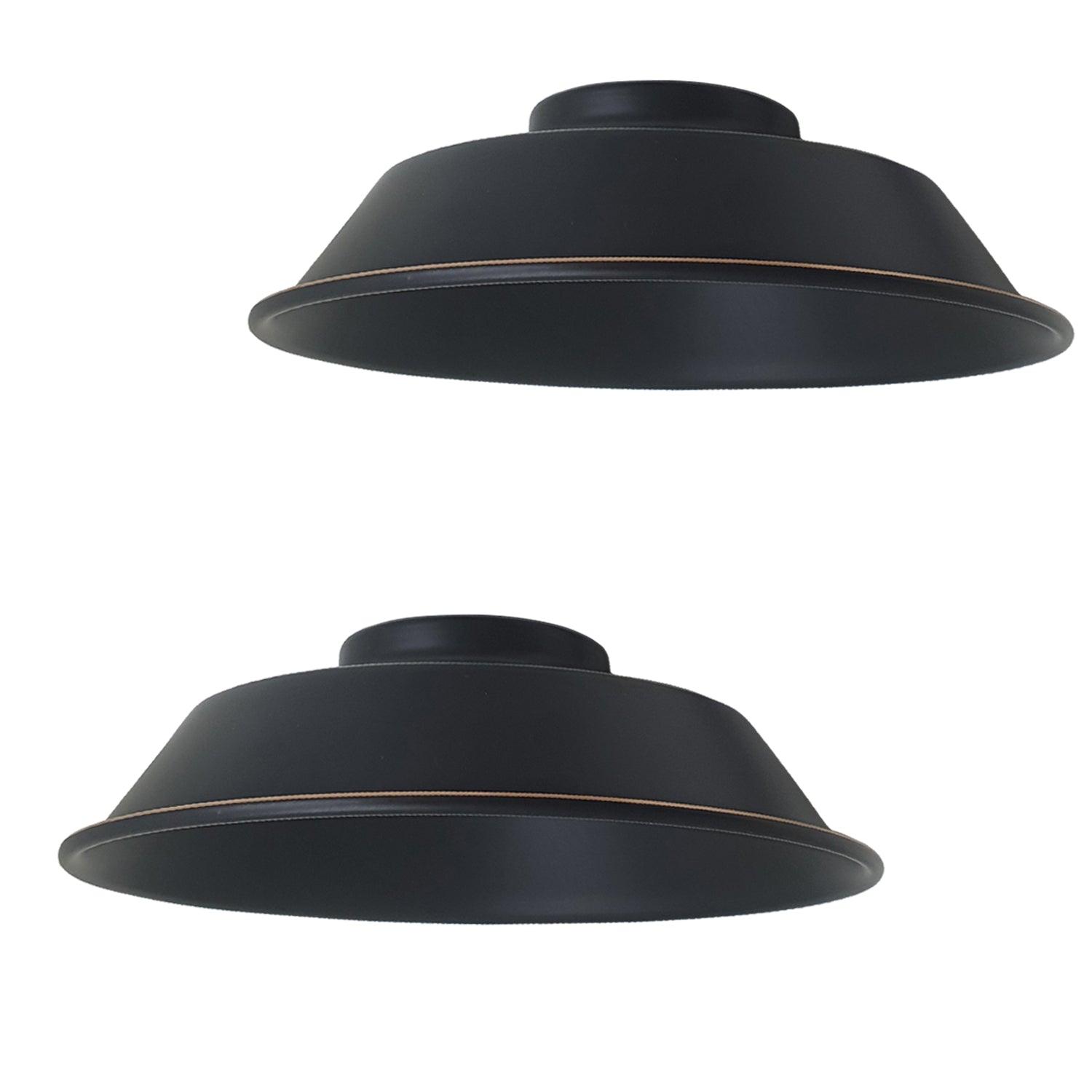 2-Pack Industrial Curvy Metal Easy-Fit Lamp Shades with Reducer Plate