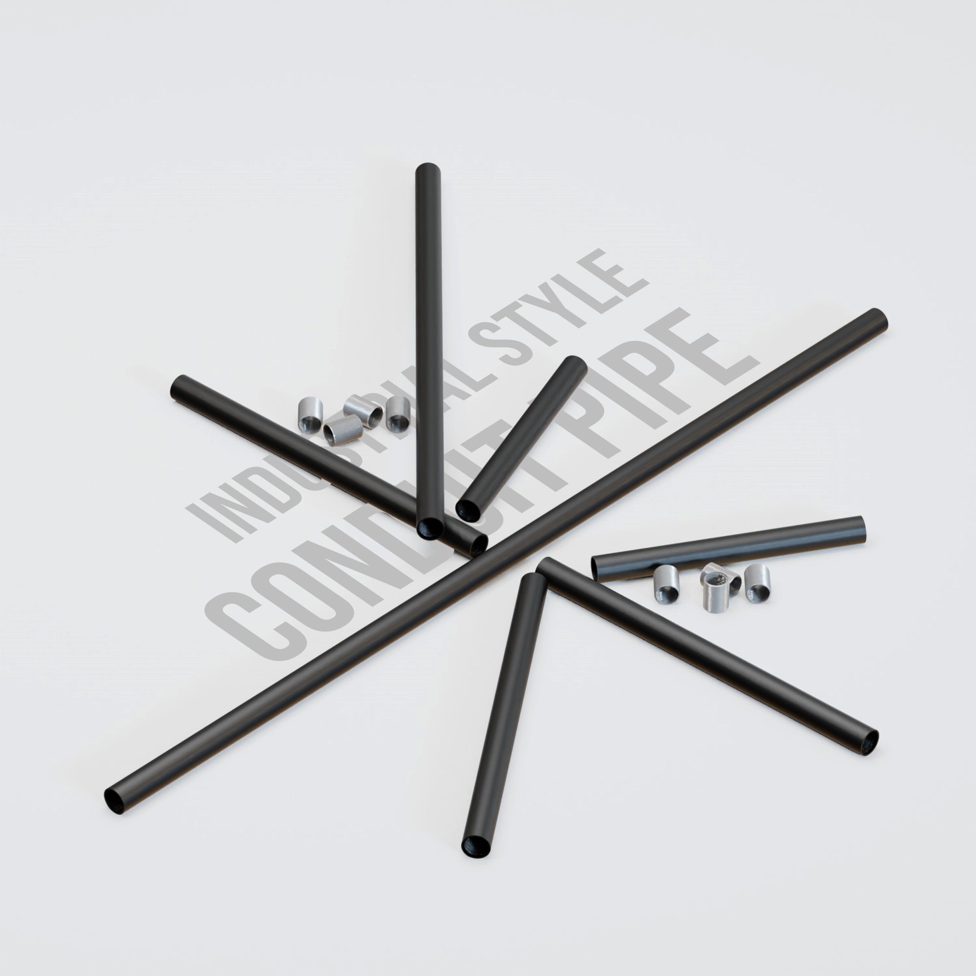 Black Steel Threaded Conduit Pipe for Industrial Lighting & DIY Projects