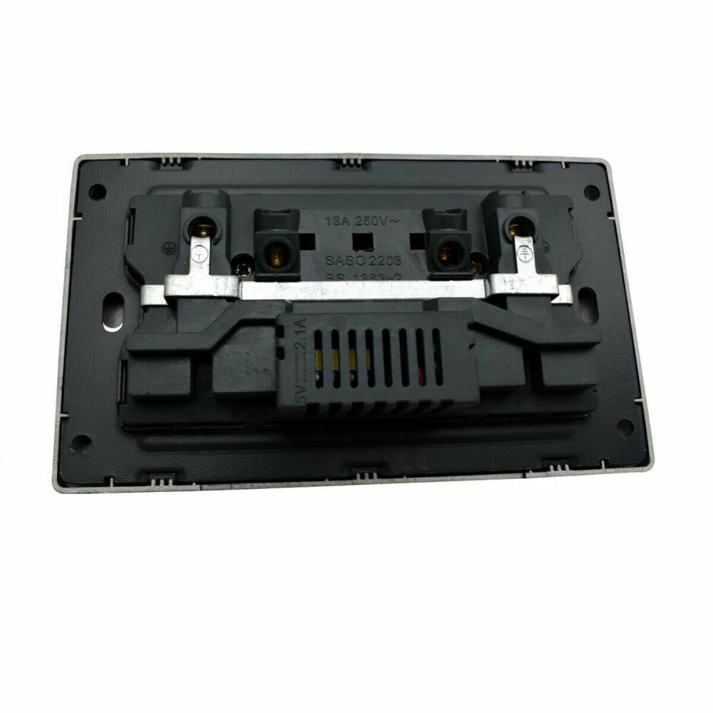 Black Double Plug Sockets 13 A ~2526