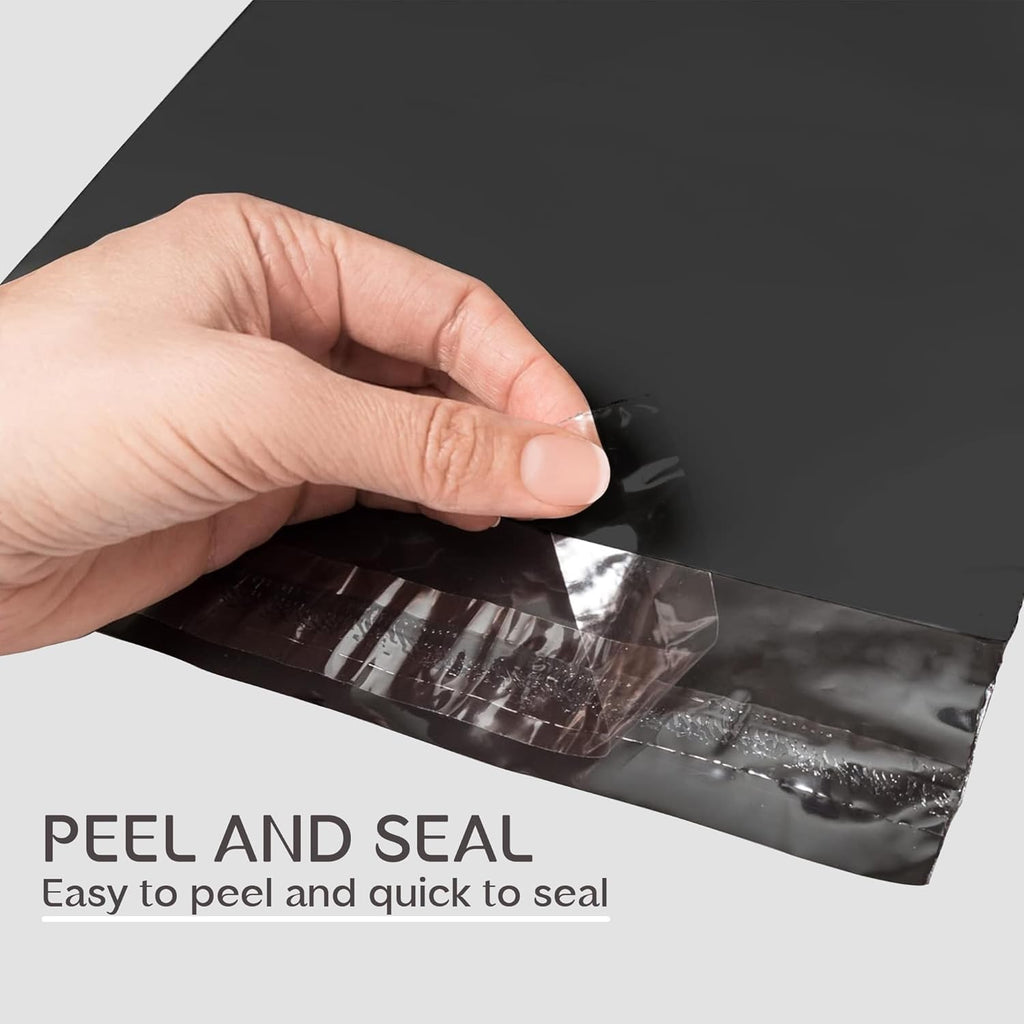 Durable Black Polyethylene Self-Sealing Mail Bags - 18x24 Inch Secure Postage