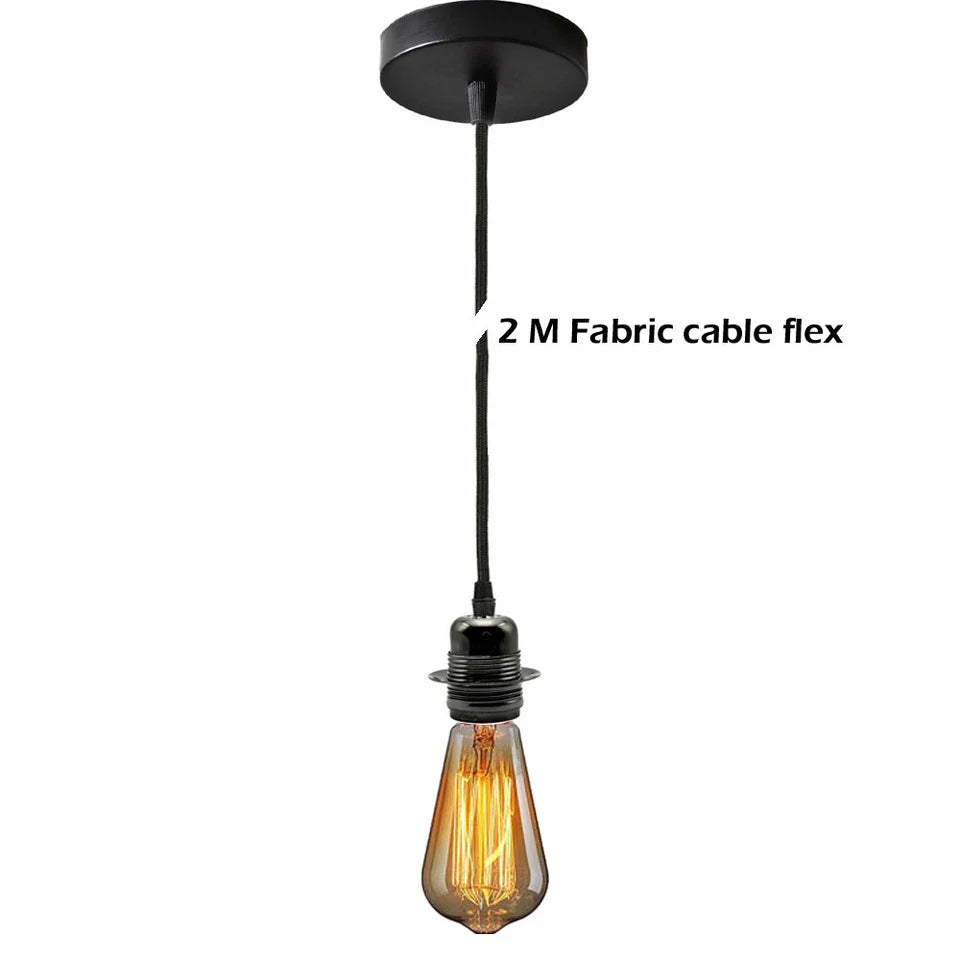 2-Pack Black E27 Pendant Light Kit PVC Cable Ceiling Fixture Holder