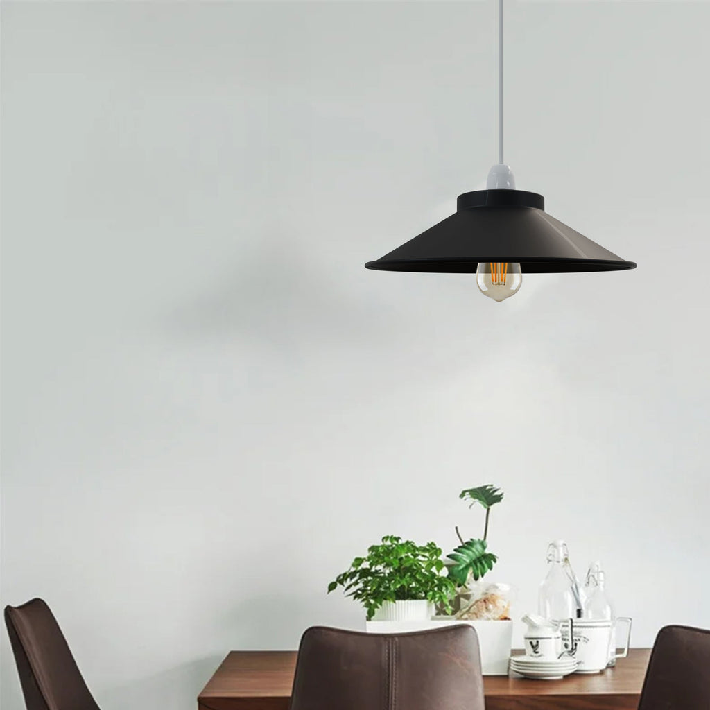 Easy Fit Retro Industrial Metal Cone Lamp Shade for Modern Interiors