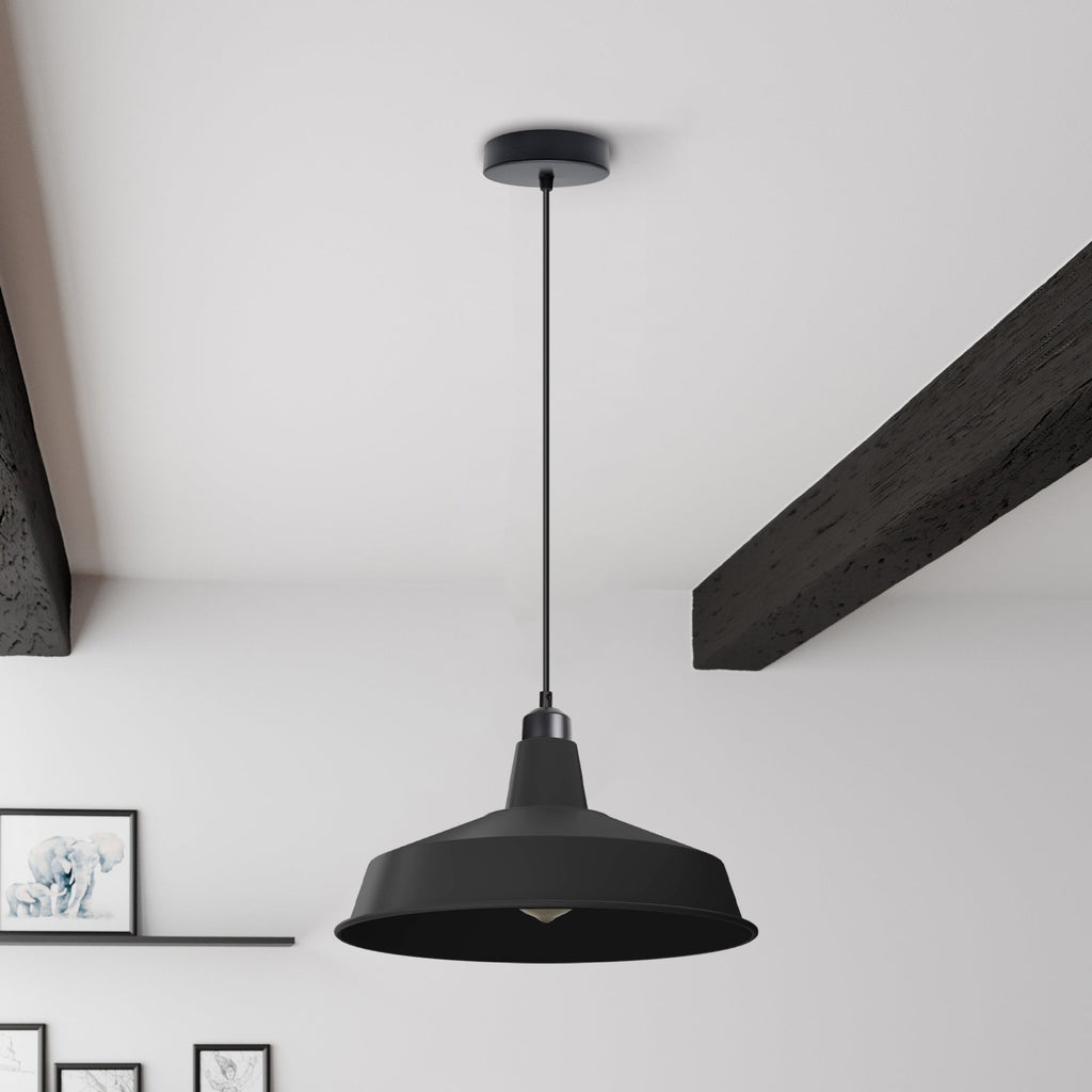 Vintage Industrial Metal Pluto Shade E27 Ceiling Pendant Light
