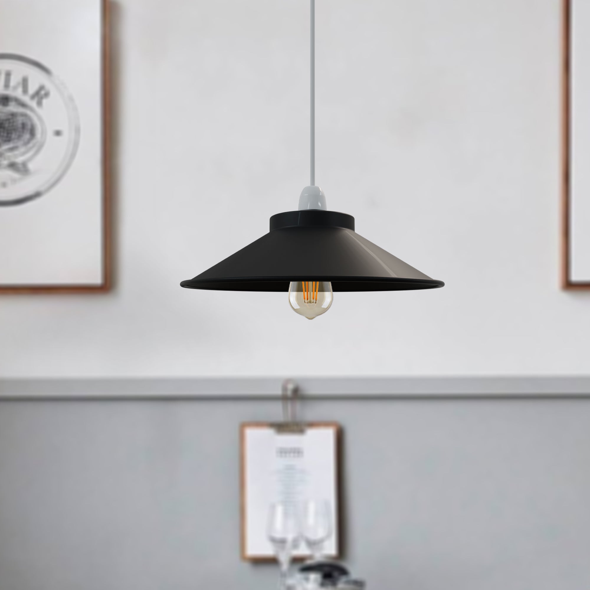 Easy Fit Retro Industrial Metal Cone Lamp Shade for Modern Interiors