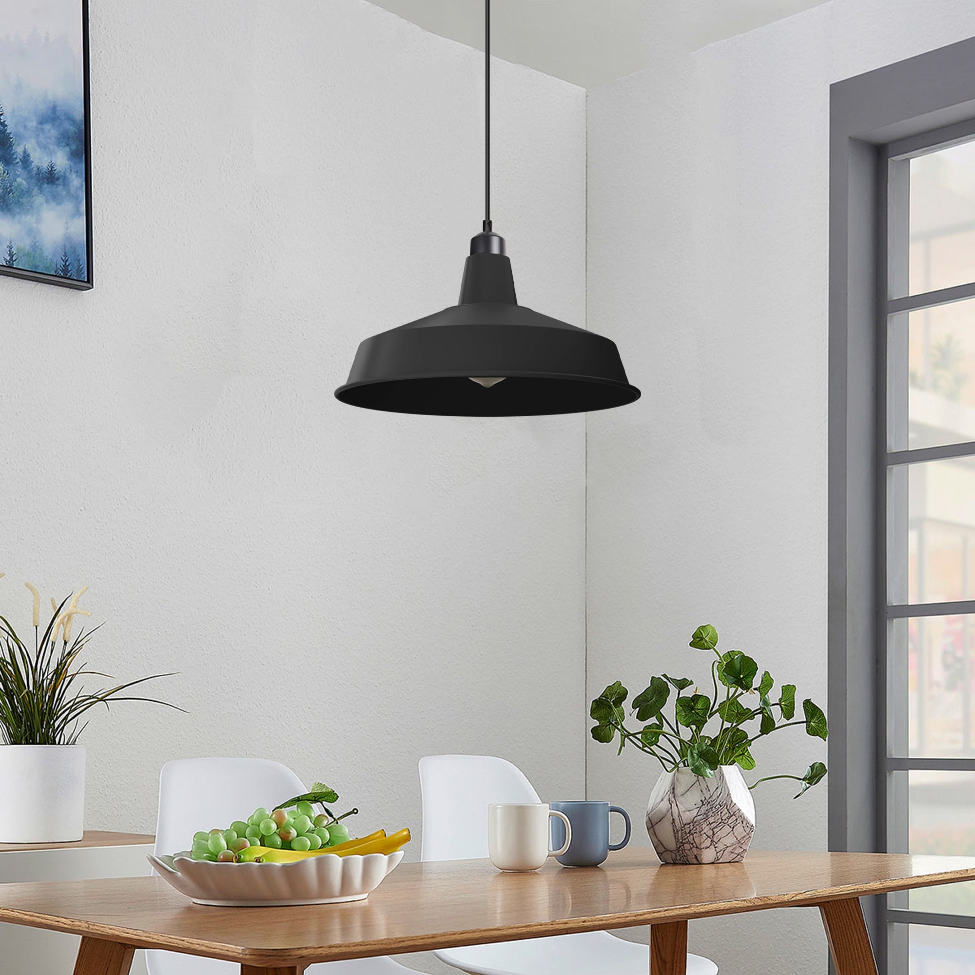 Vintage Industrial Metal Pluto Shade E27 Ceiling Pendant Light