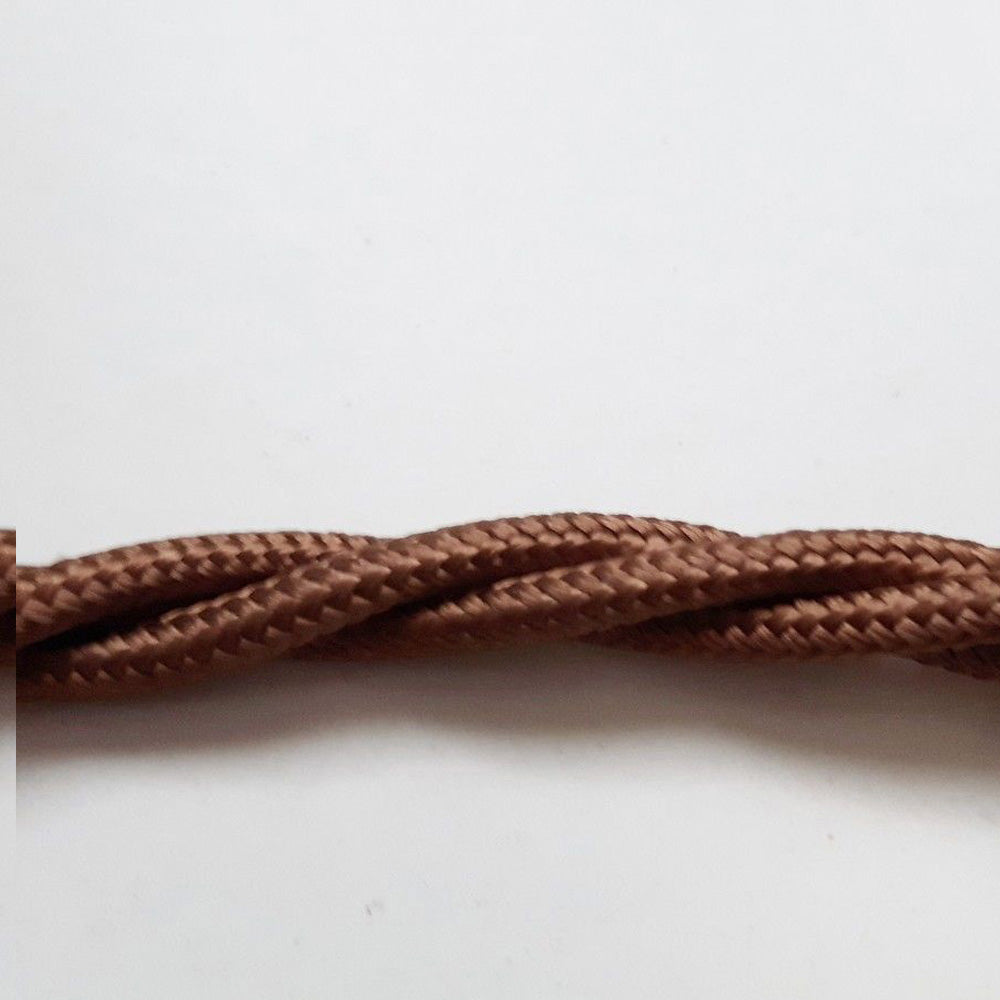 Vintage Style 3 Core Twisted Brown Fabric Electric Cable 0.75mm for Lighting