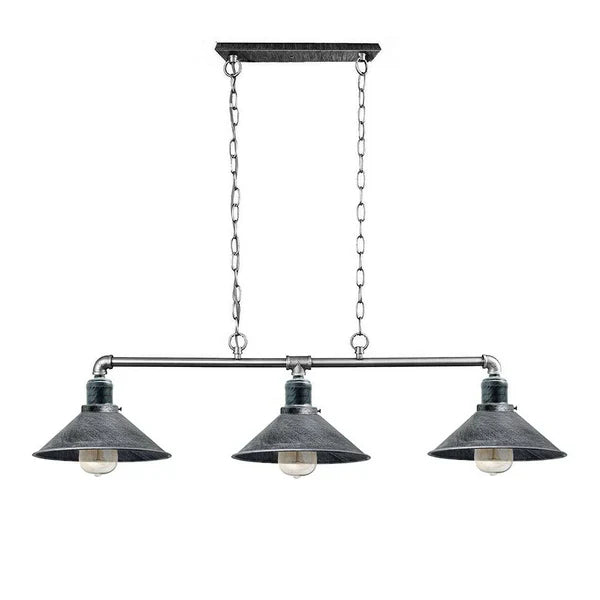 Industrial Steampunk 3-Bulb Metal Pipe Pendant Light for Kitchen & Dining
