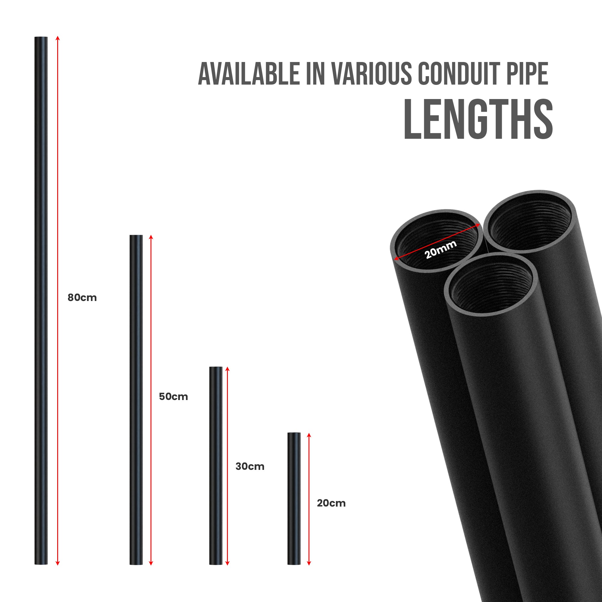 Black Steel Threaded Conduit Pipe for Industrial Lighting & DIY Projects